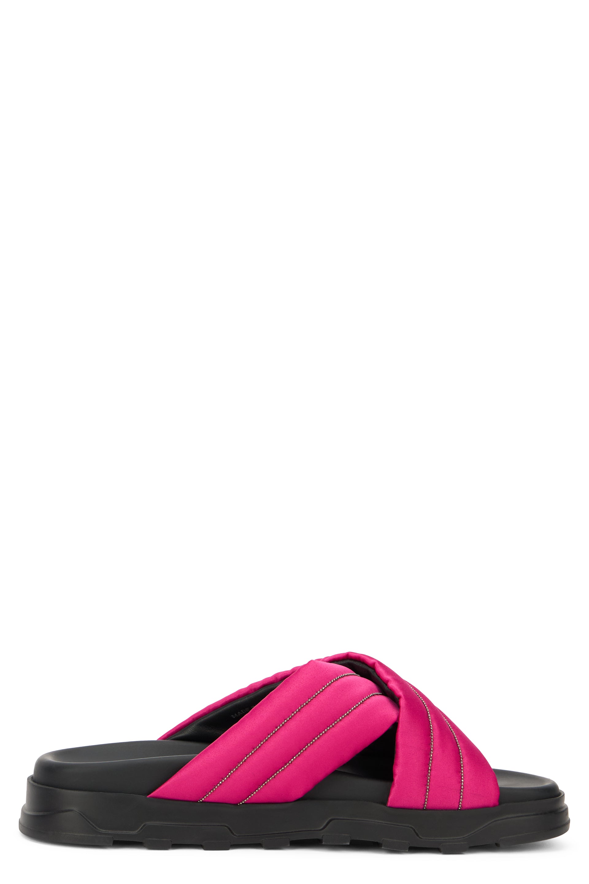 Fuchsia platform sandals with an elegant and refined design.