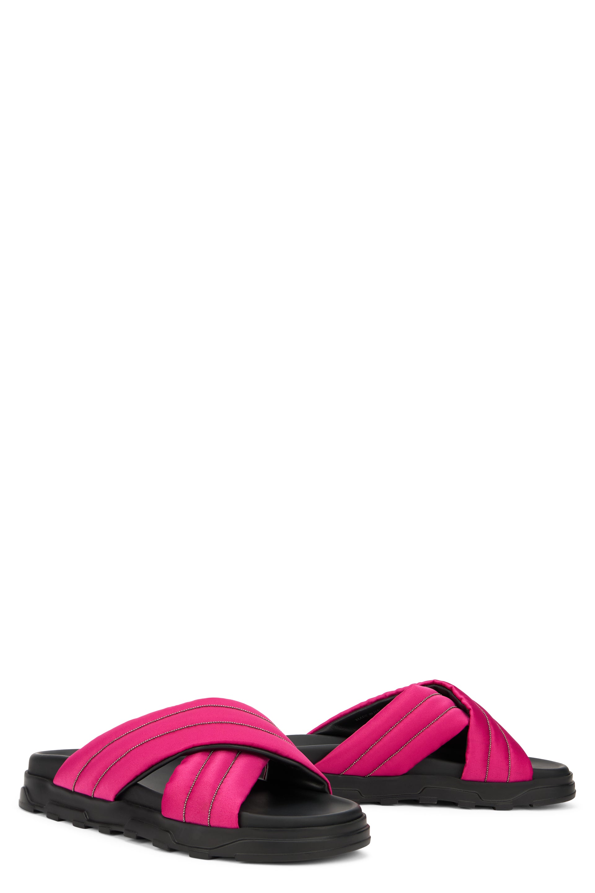 Fuchsia platform sandals with an elegant and refined design.