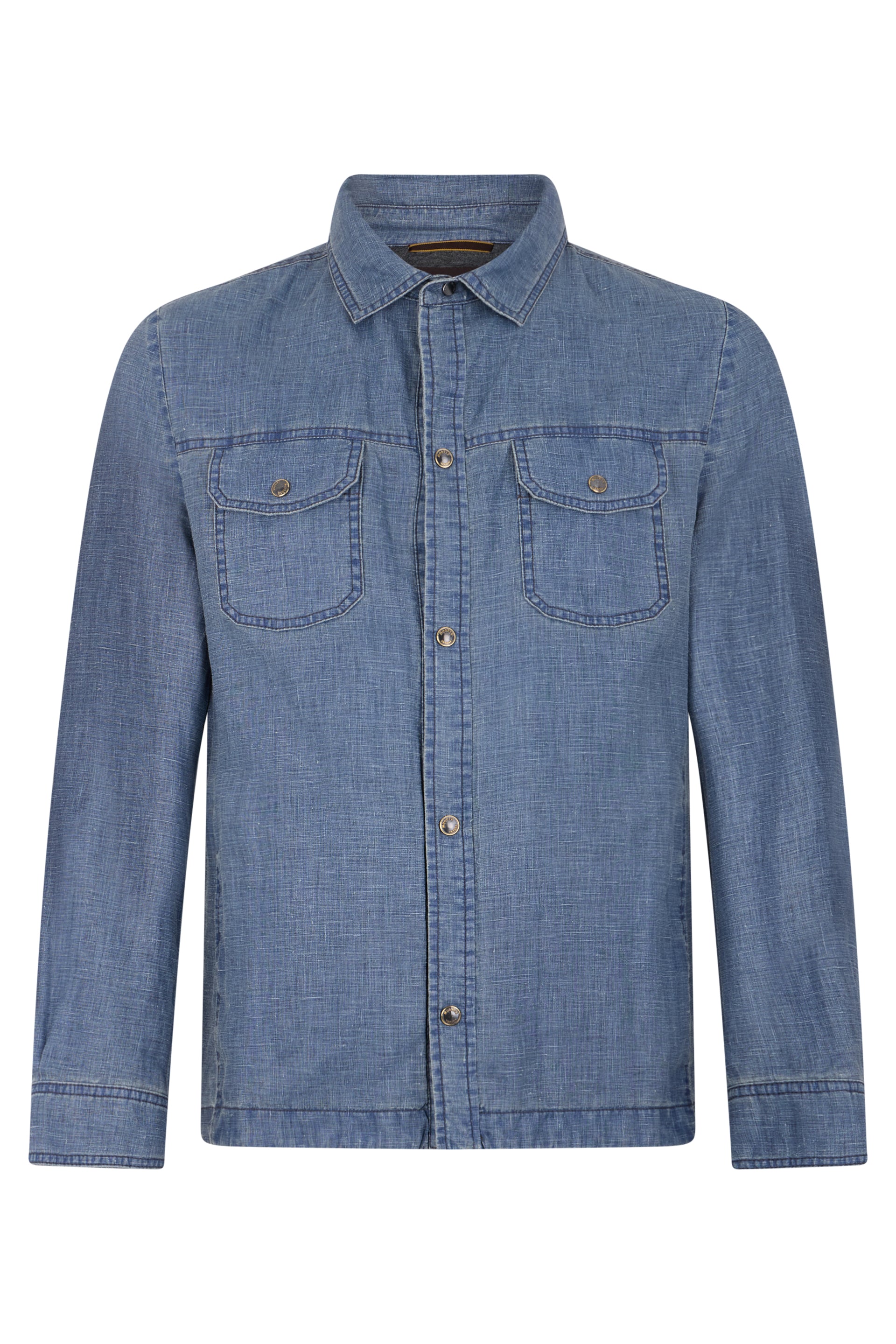 Blue denim shirt with pockets and buttons