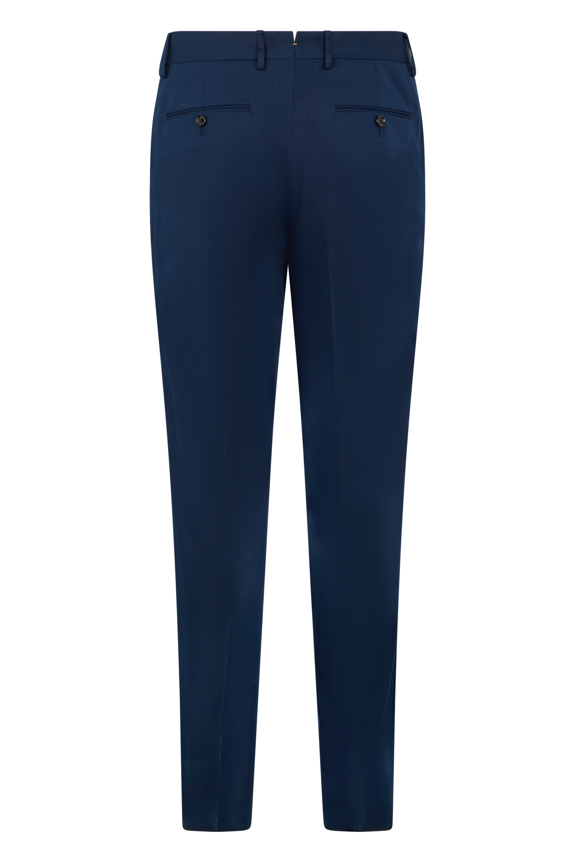 Elegant dark blue trousers with a fitted cut.