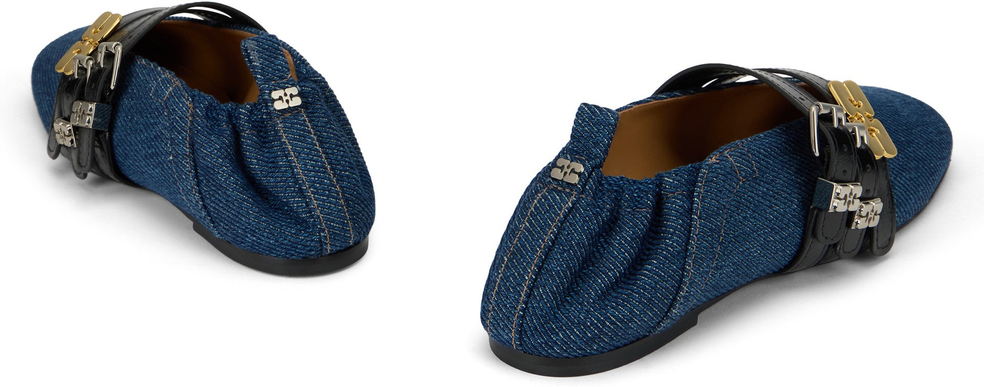 Sue Triple Ballerina in Blue Denim