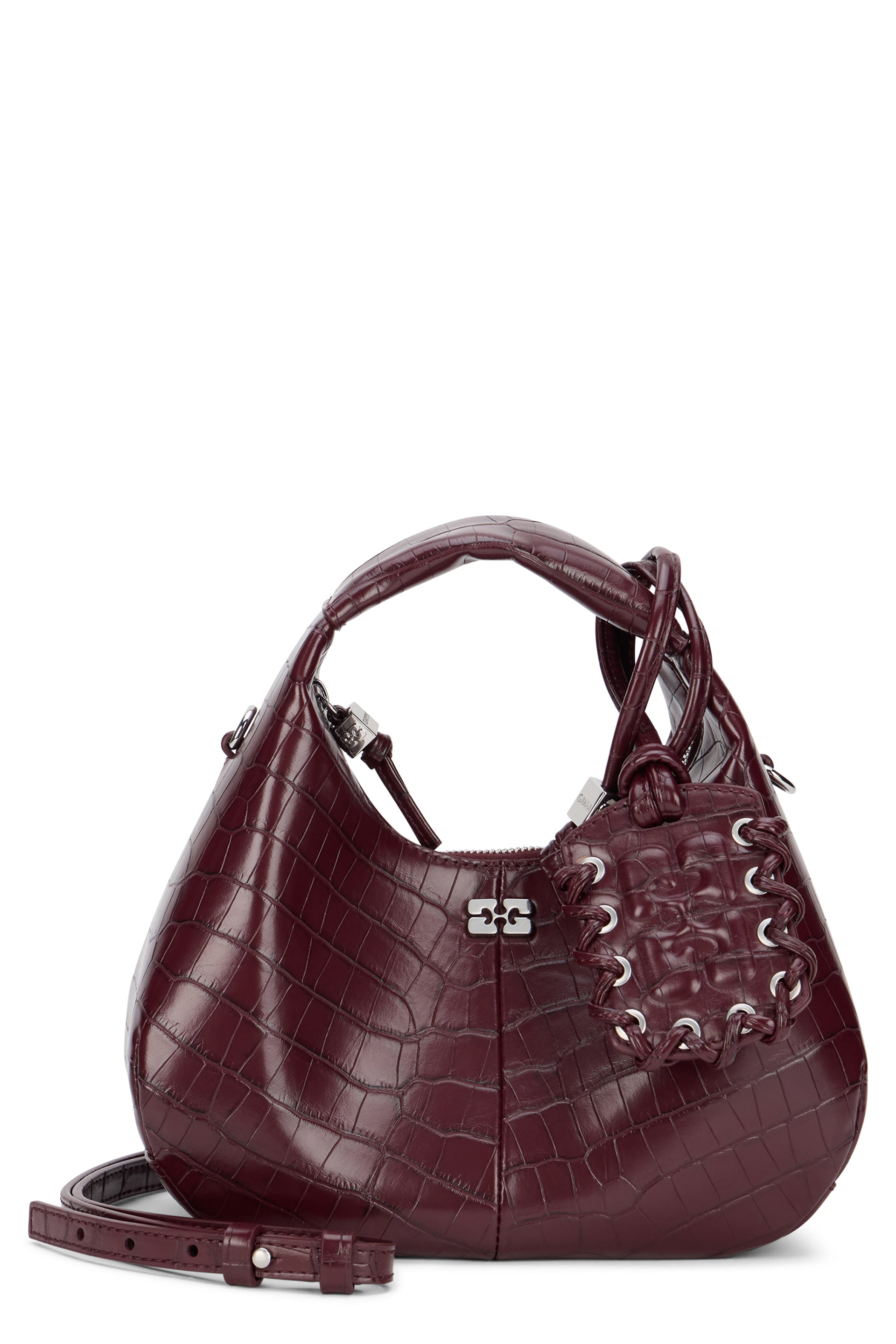 Handbag with crocodile effect