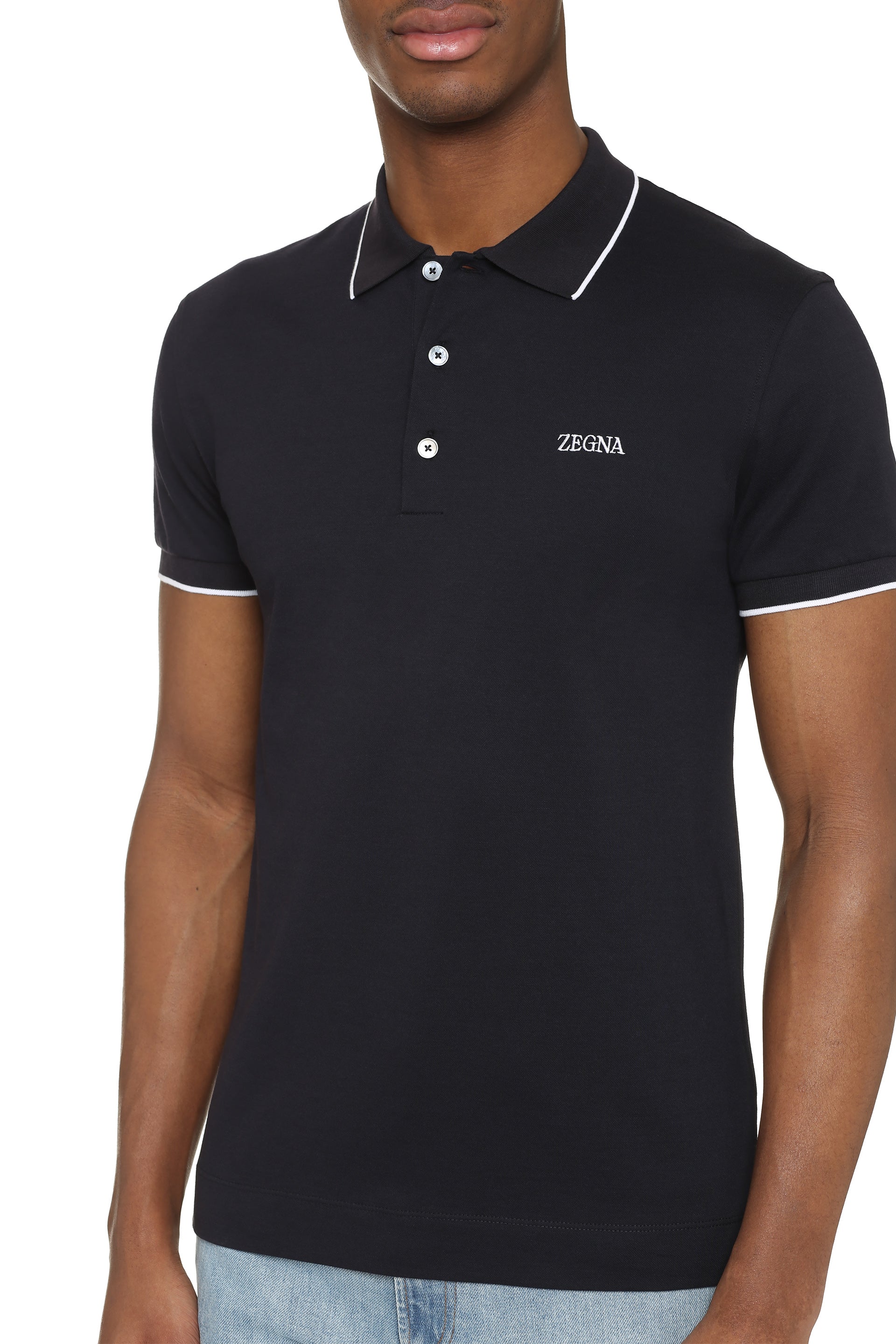 Cotton-piqué polo shirt