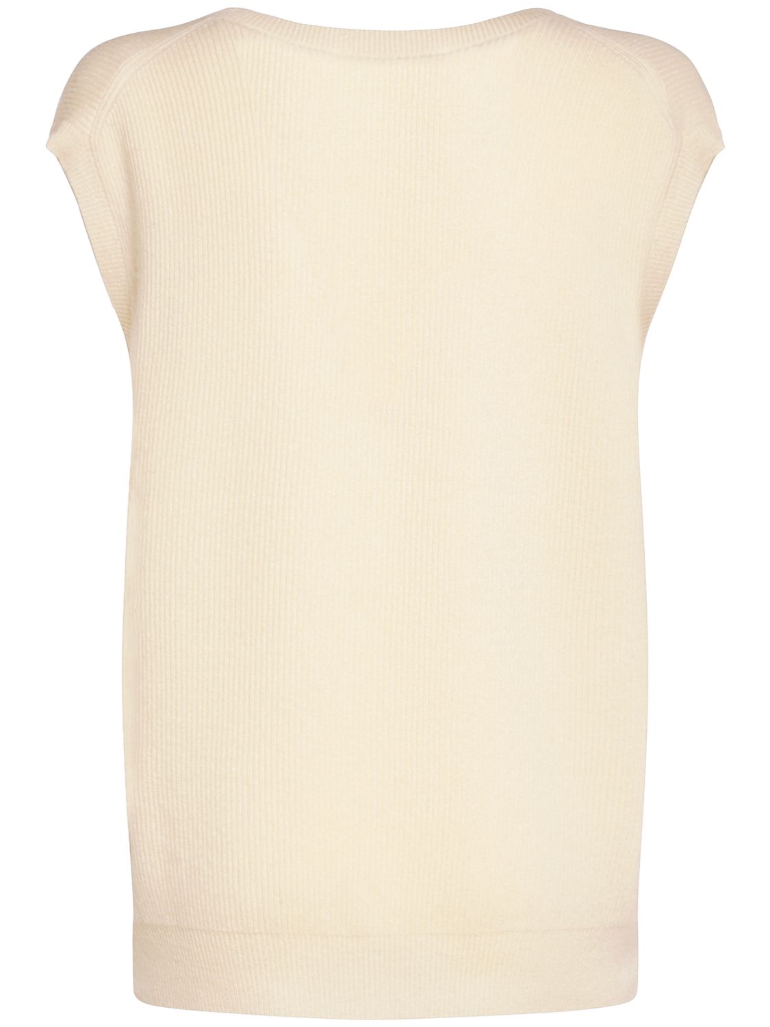 Beige gilet with V-neck