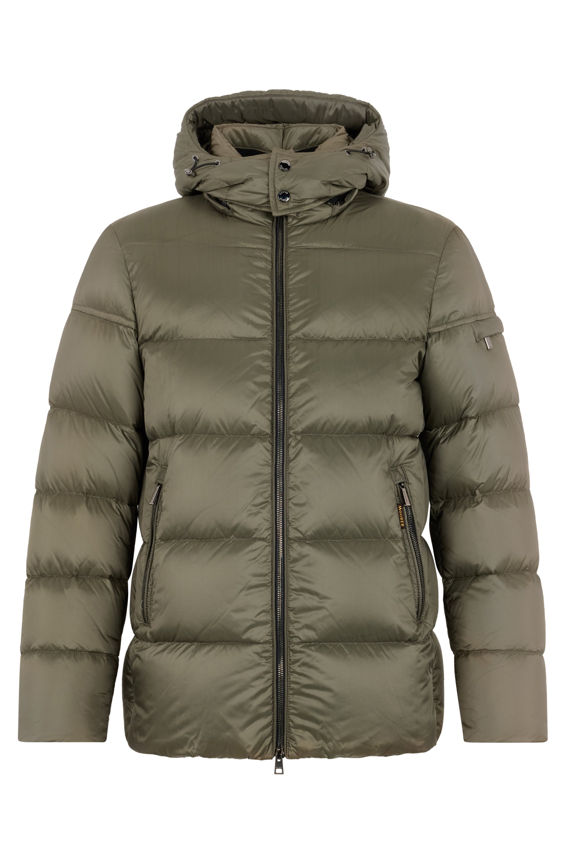 Khaki padded jacket with hood