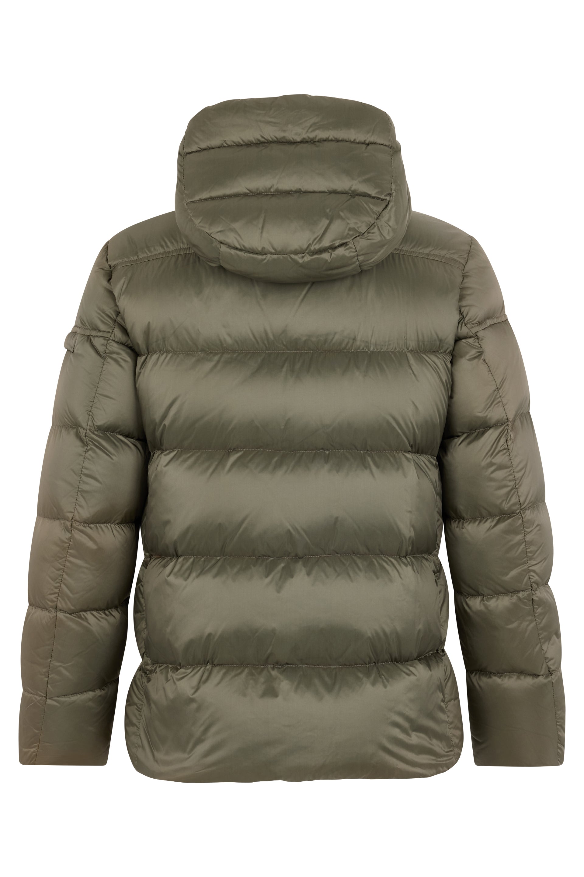 Khaki padded jacket with hood