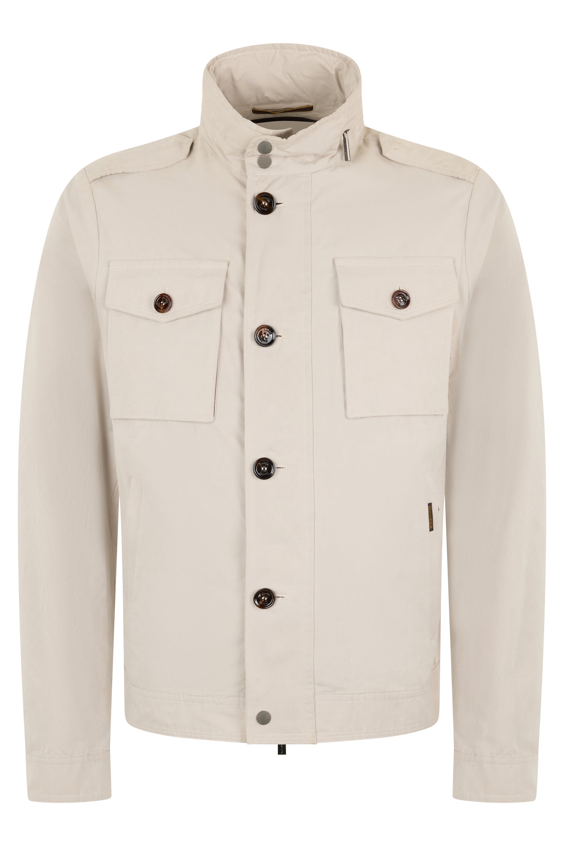 Light beige jacket with elegant Korean collar