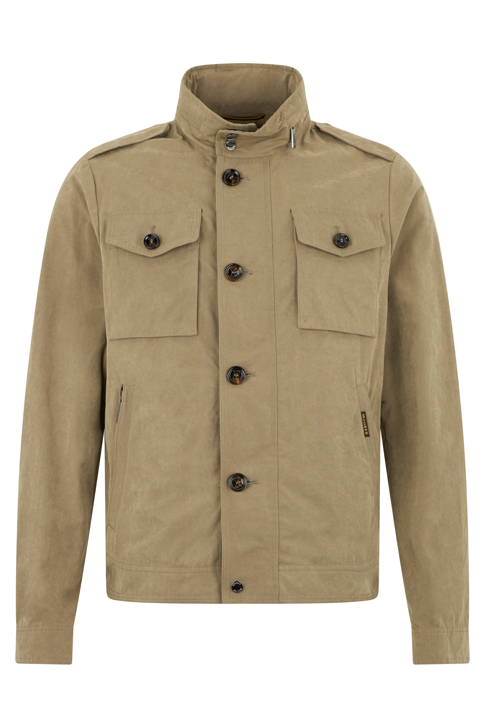 Beige jacket with elegant versatile Korean collar