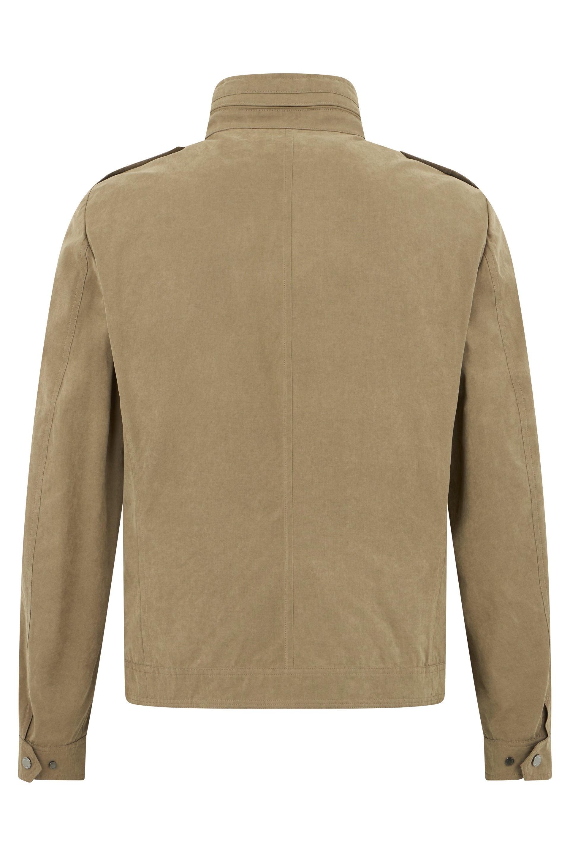 Beige jacket with elegant versatile Korean collar