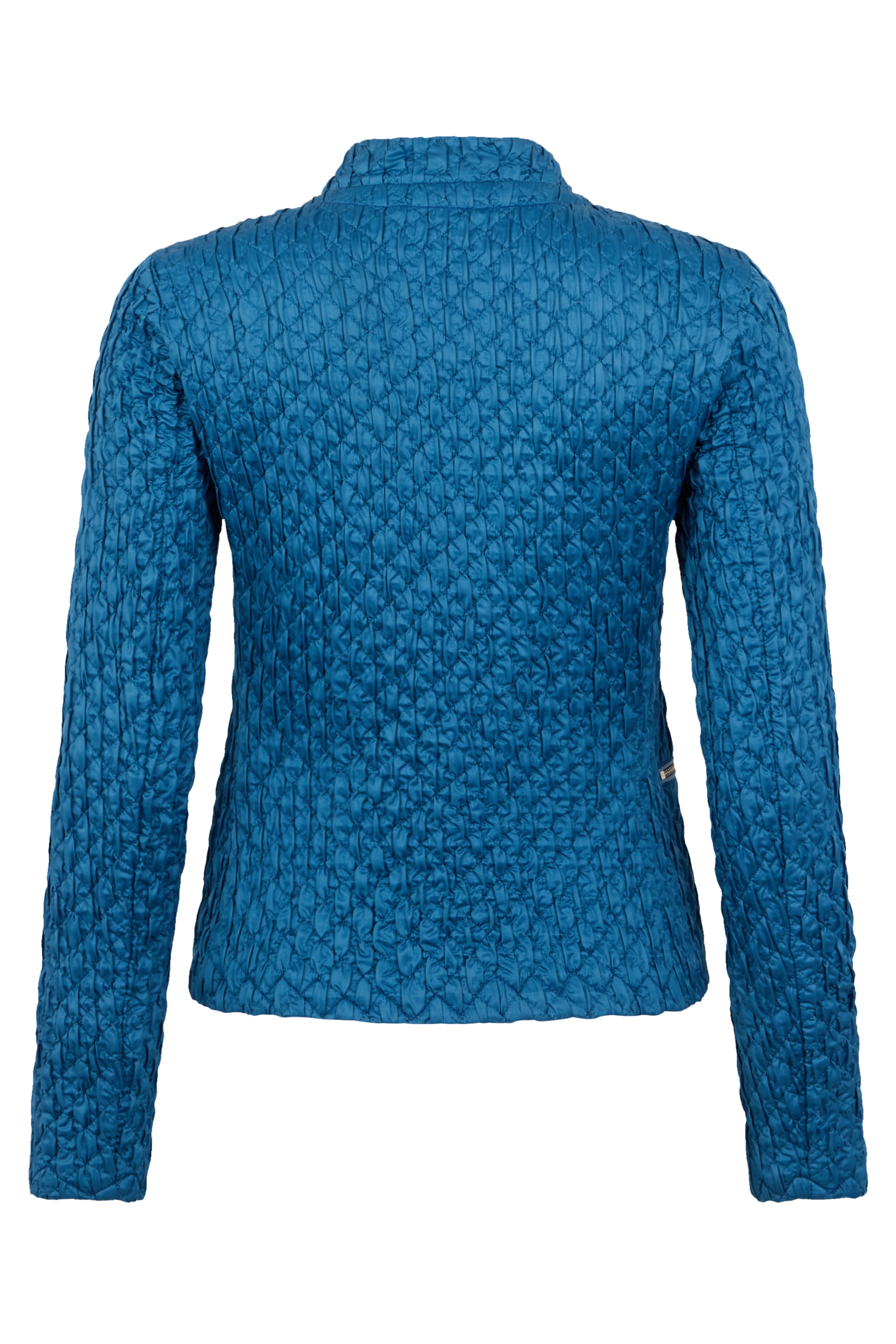 Elegant blue jacket with crinkled fabric from refined design.