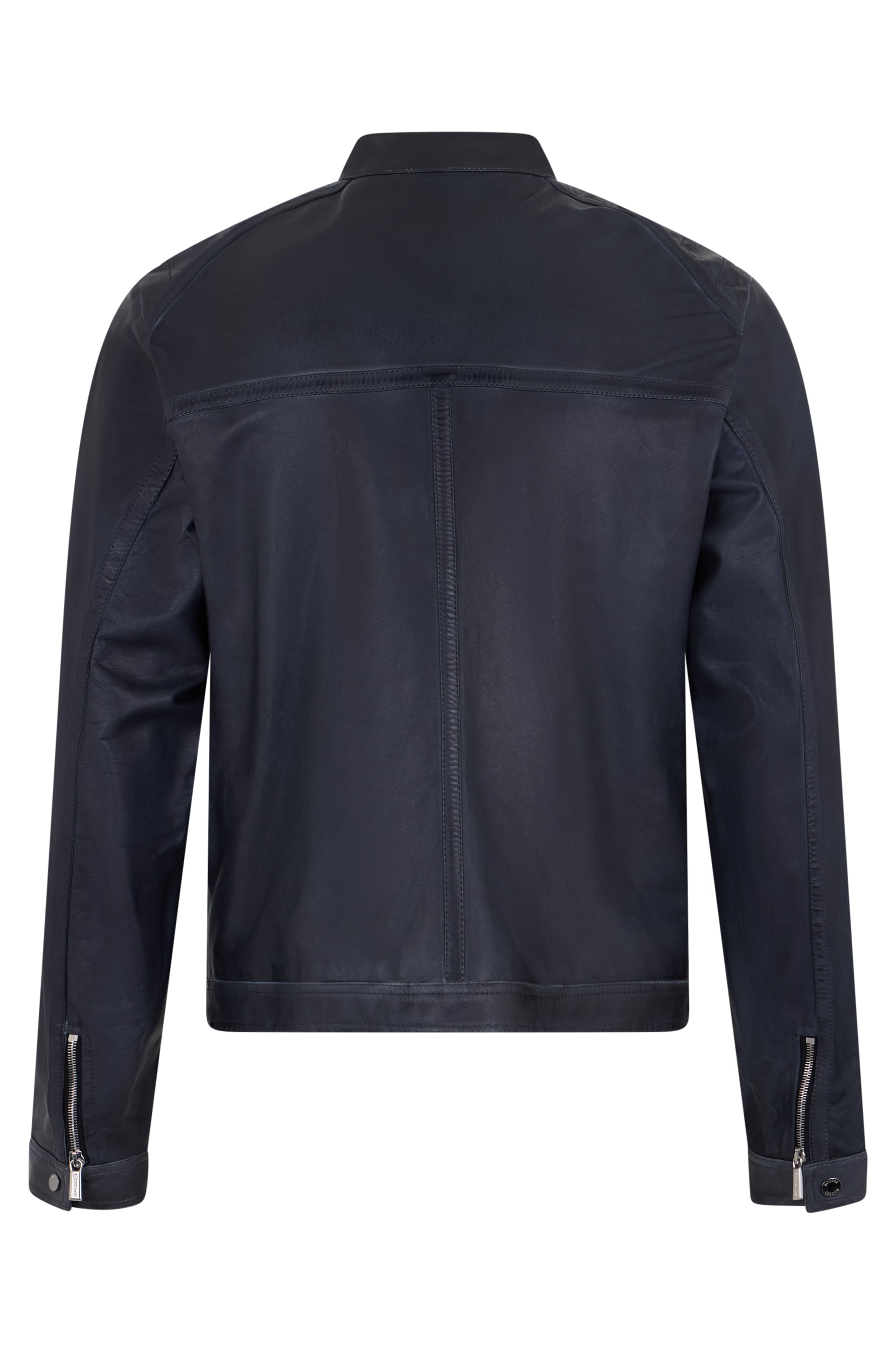 Elegant blue leather jacket