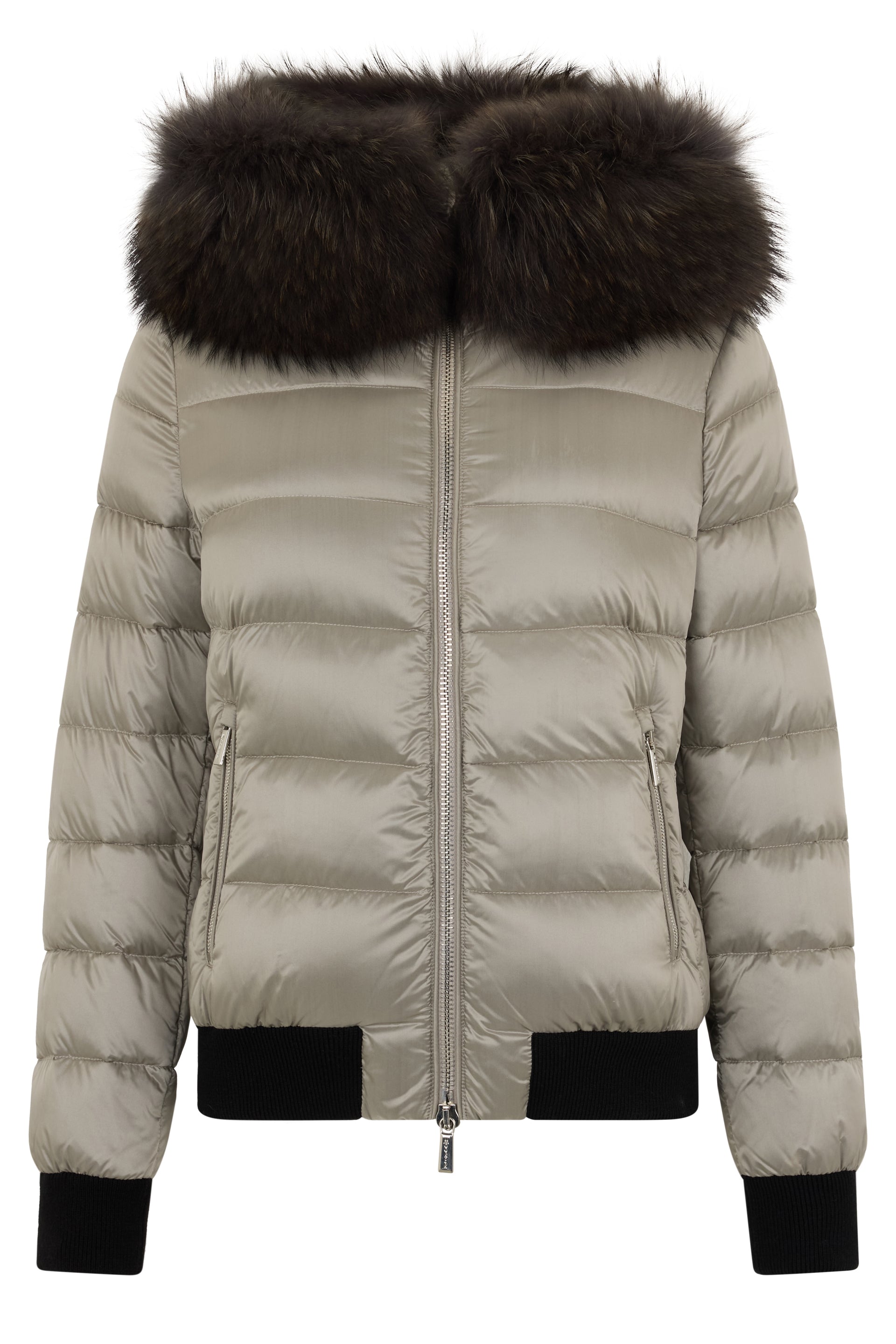 Padded jacket with fur hood