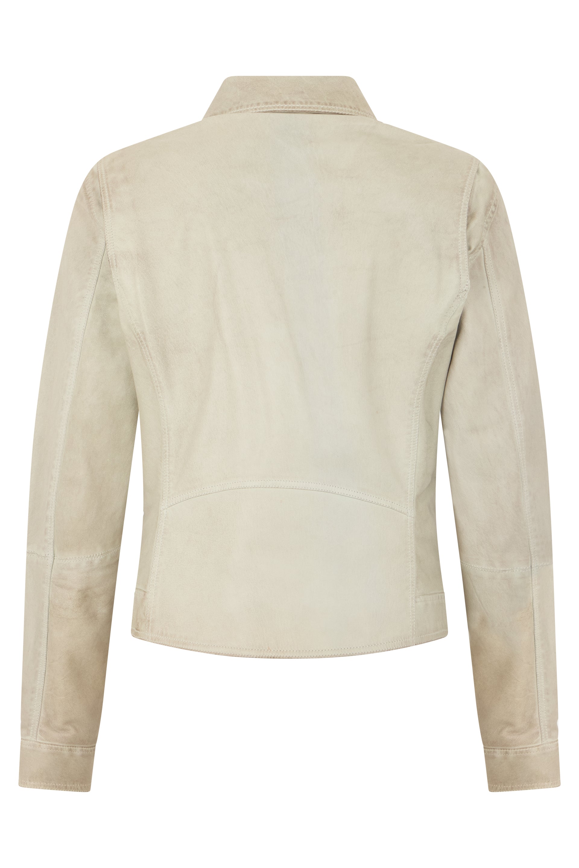 Modern beige leather jacket, elegant and versatile