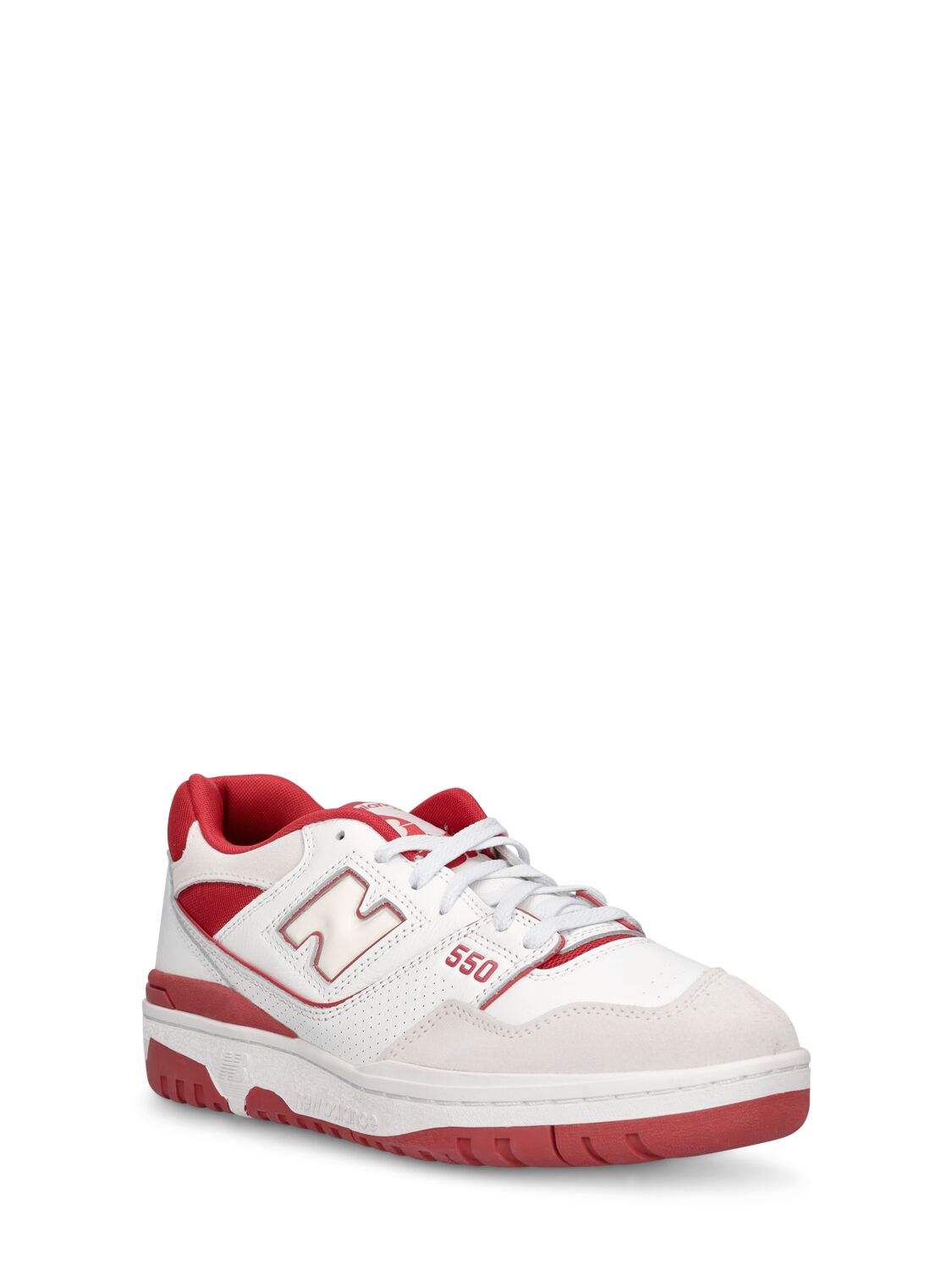 Classic white and red comfortable sneakers