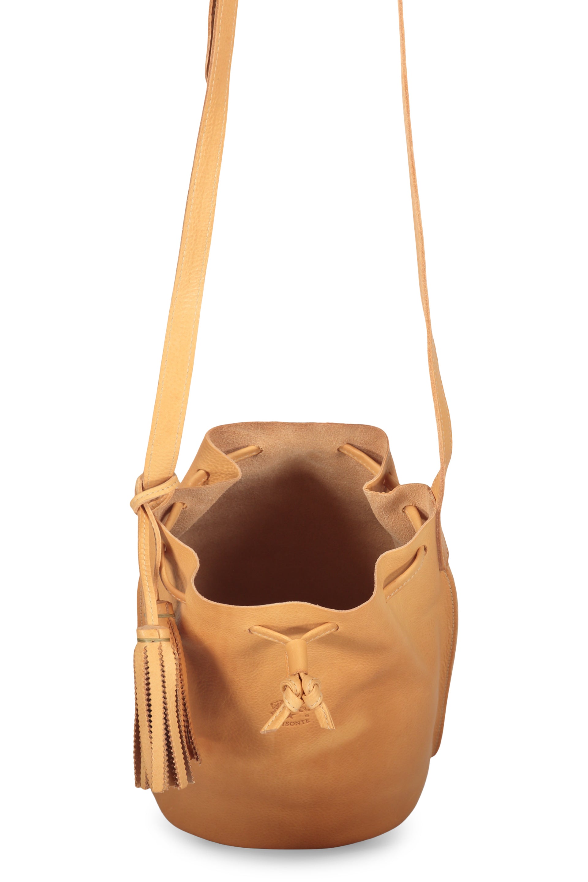 Leather bucket bag