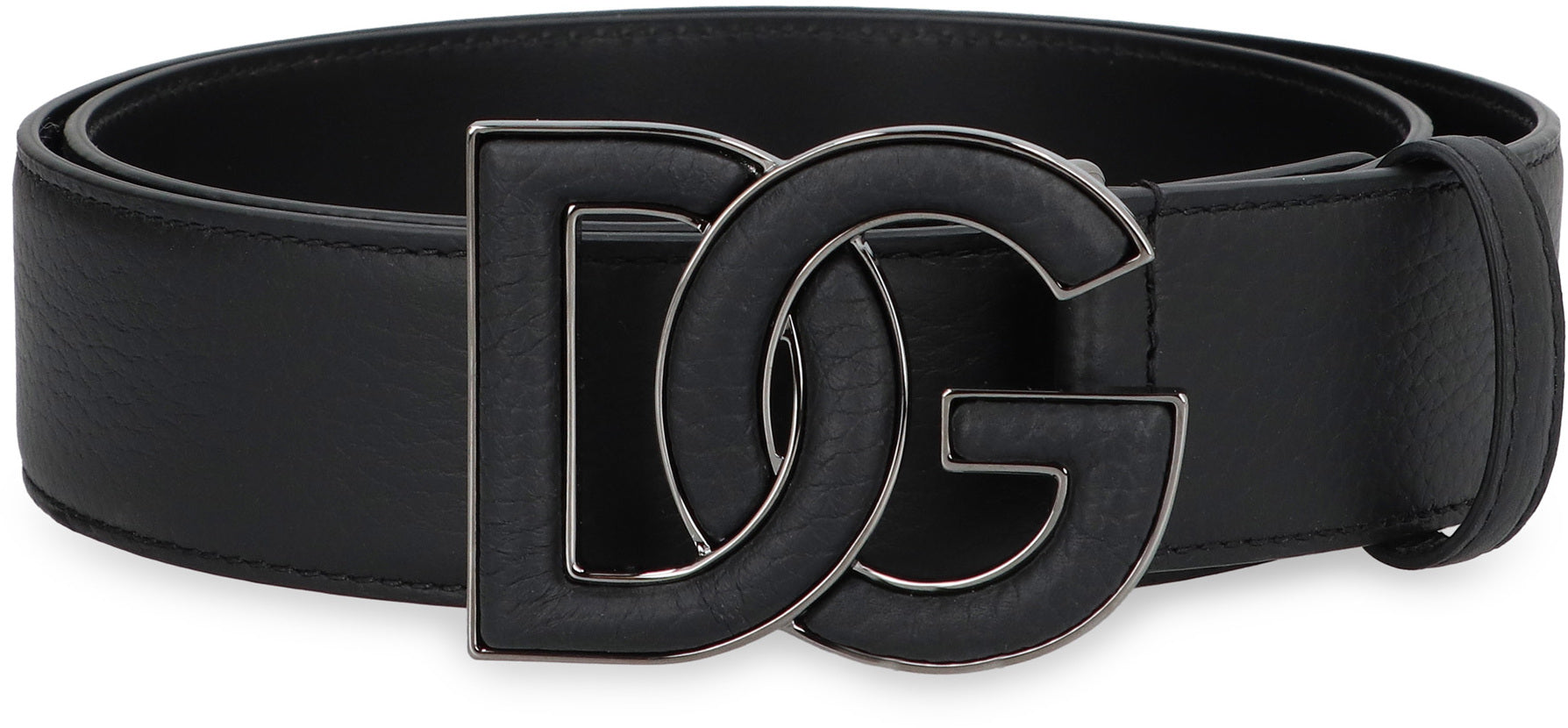 Calf leather belt with buckle