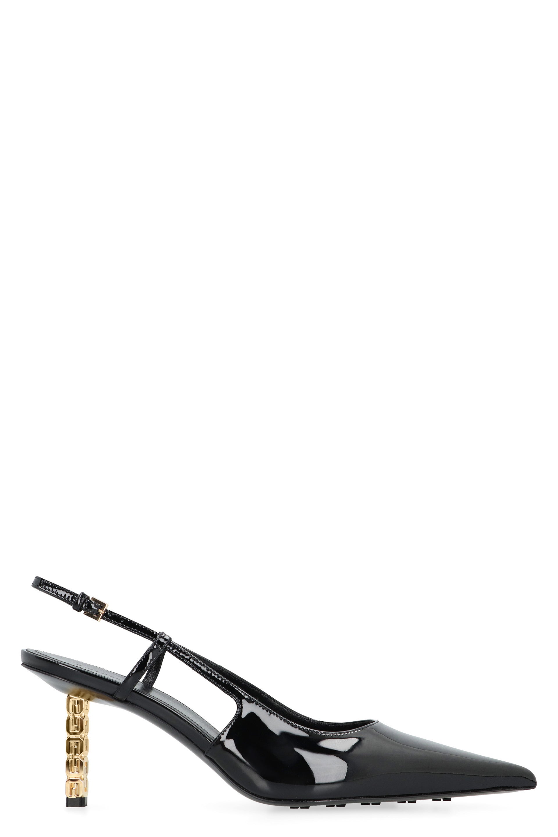 G Cube Patent leather slingback pumps