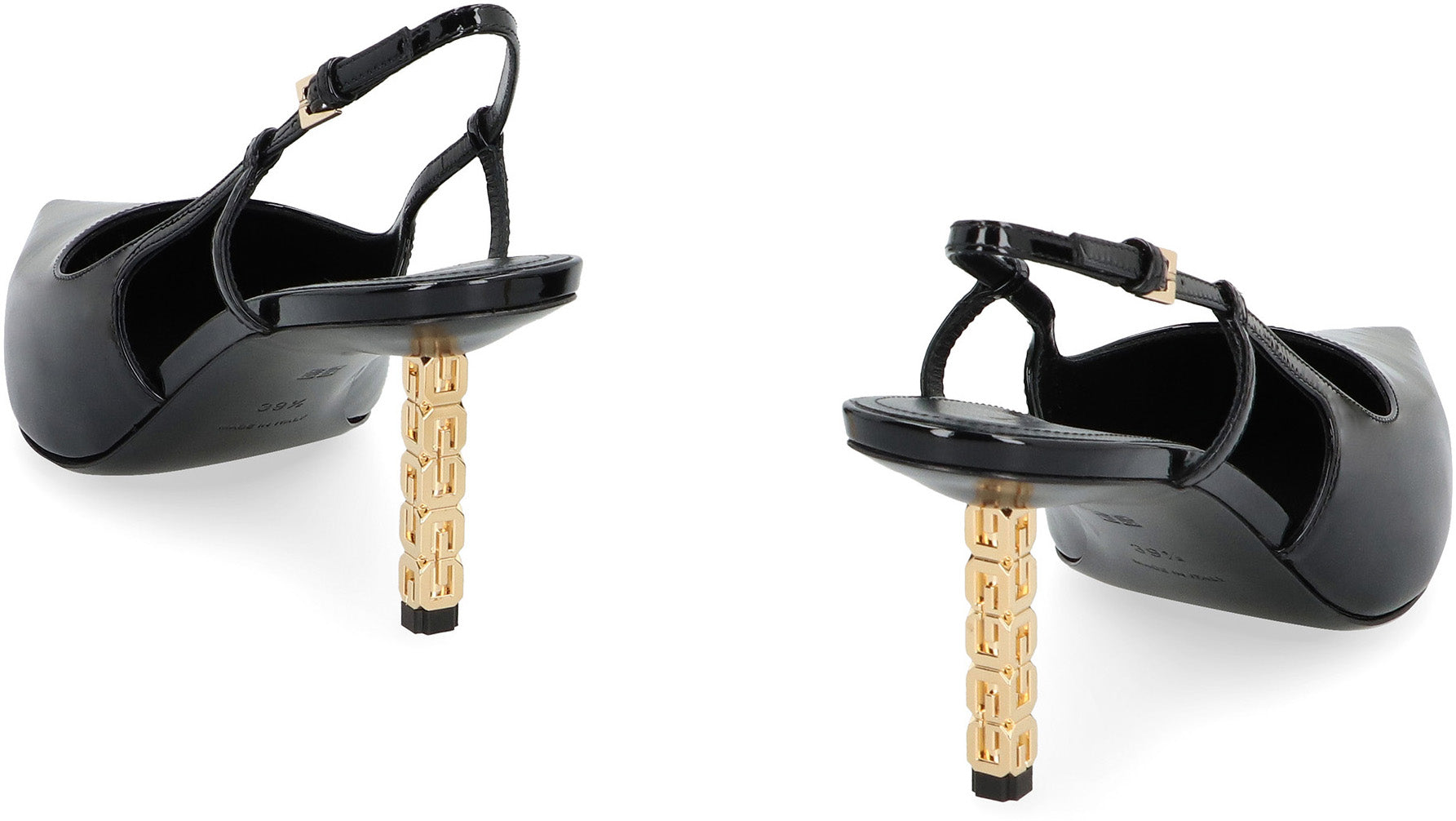 G Cube Patent leather slingback pumps