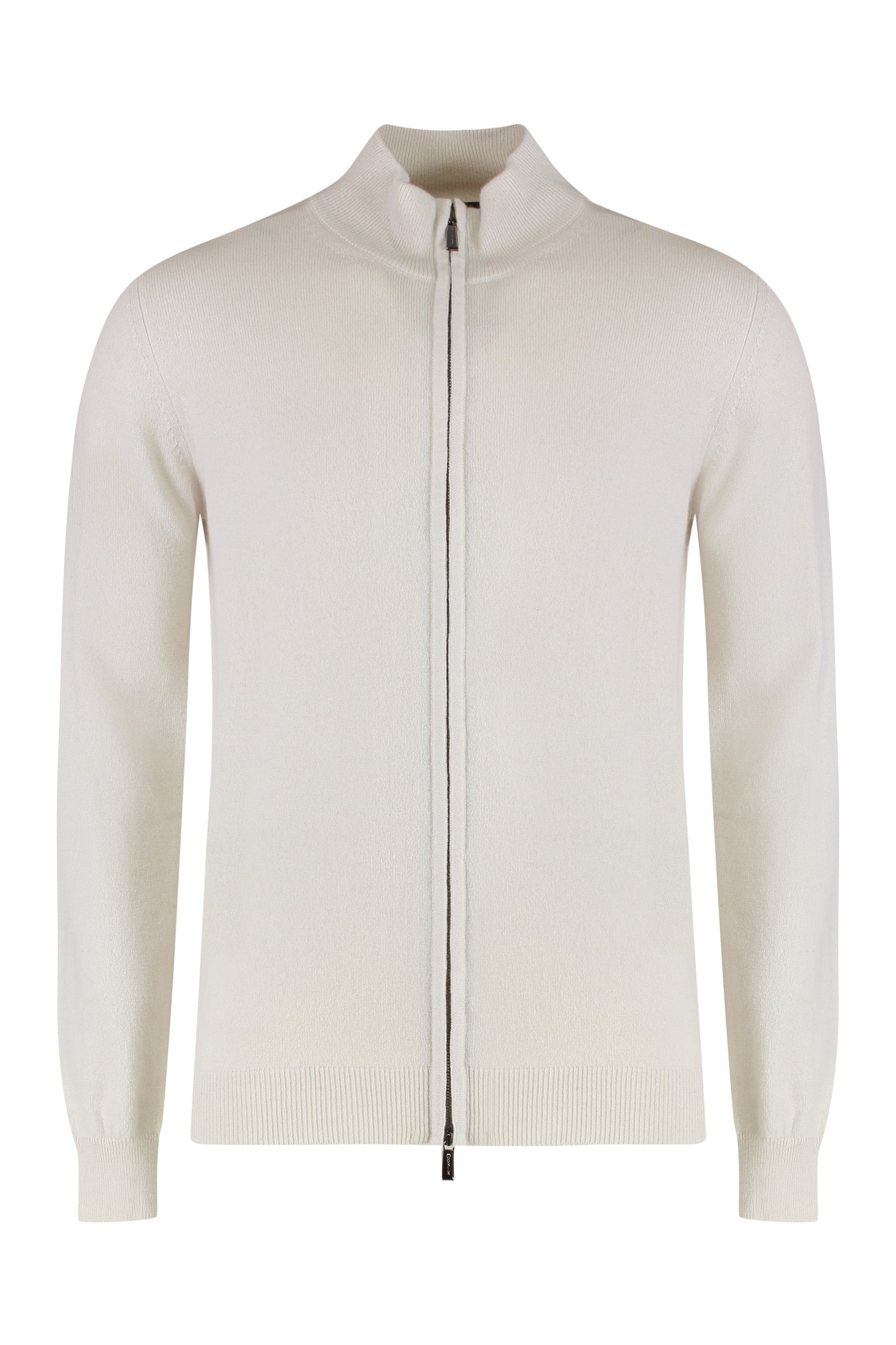 Sweater with zip in cashmere