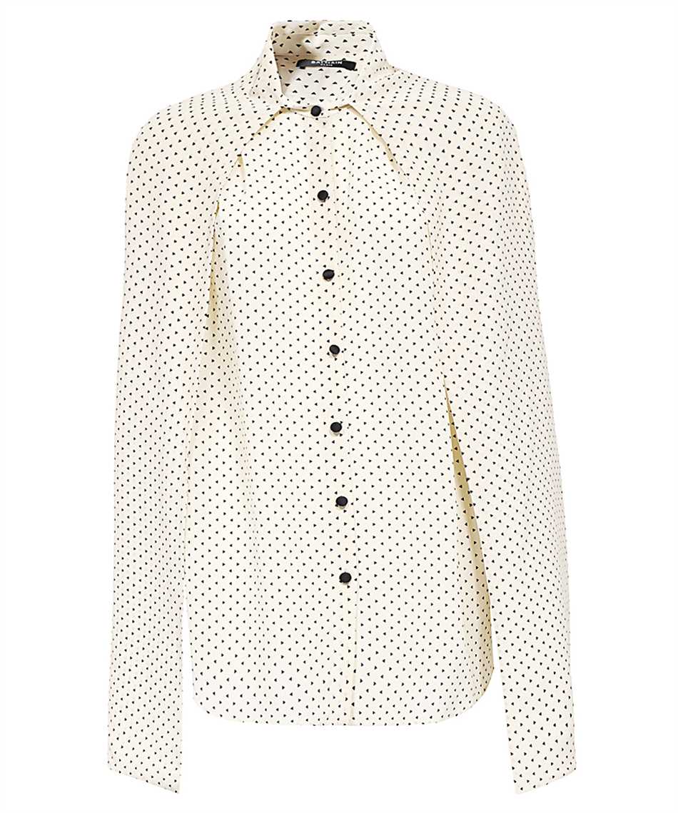 Blouse with lace pussy-bow and sleeves