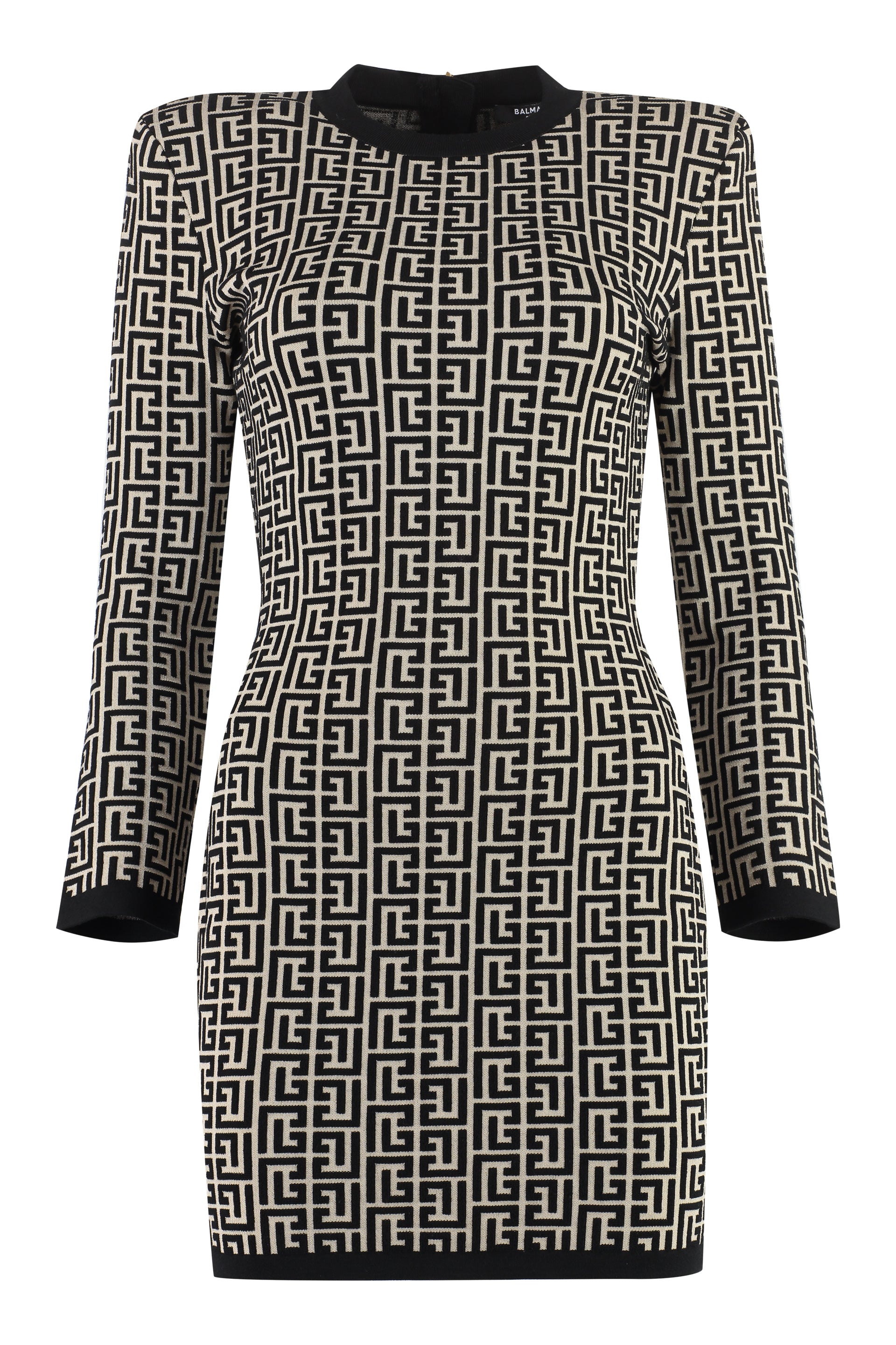 Geometric jacquard wool dress