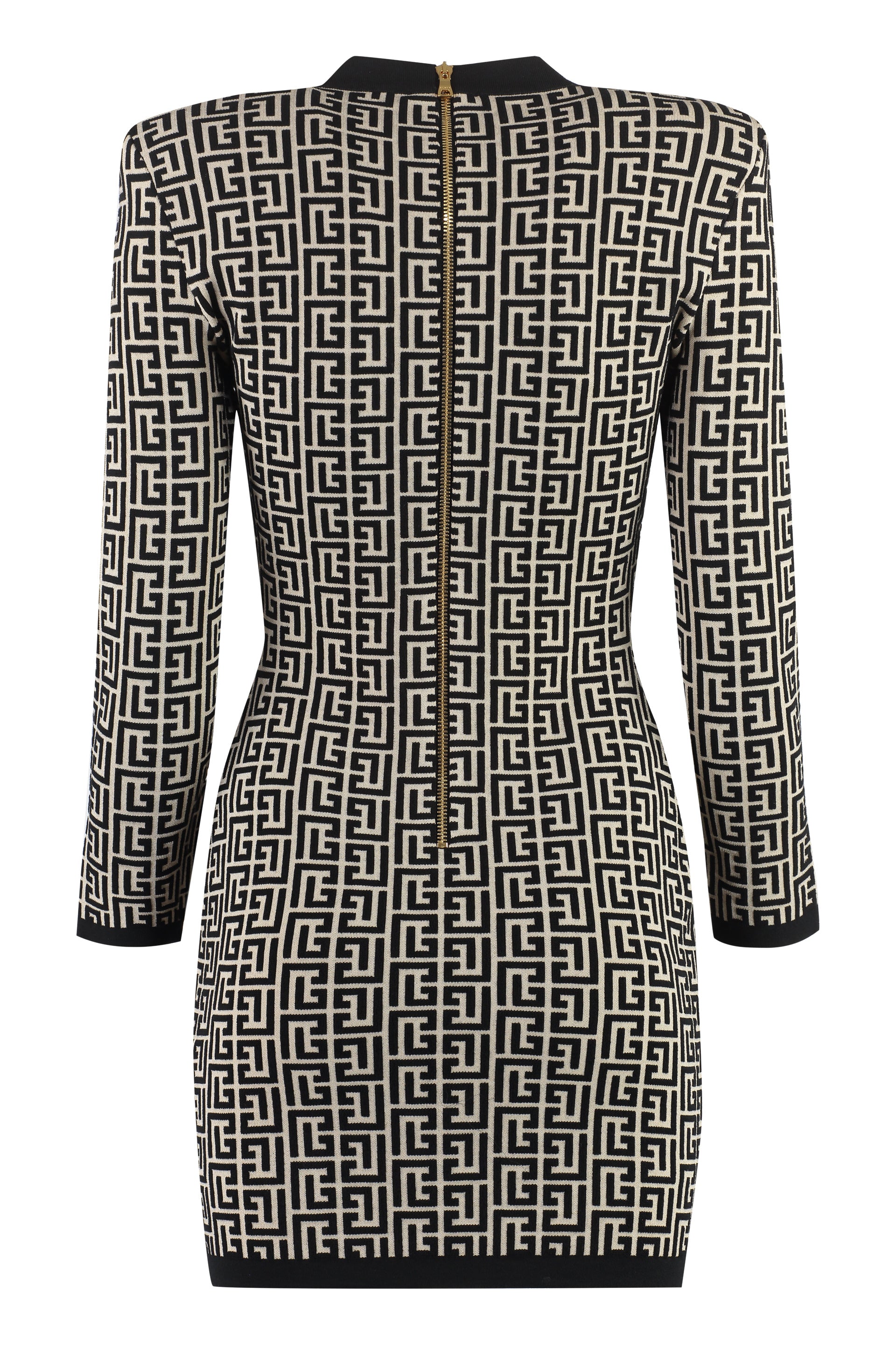 Geometric jacquard wool dress