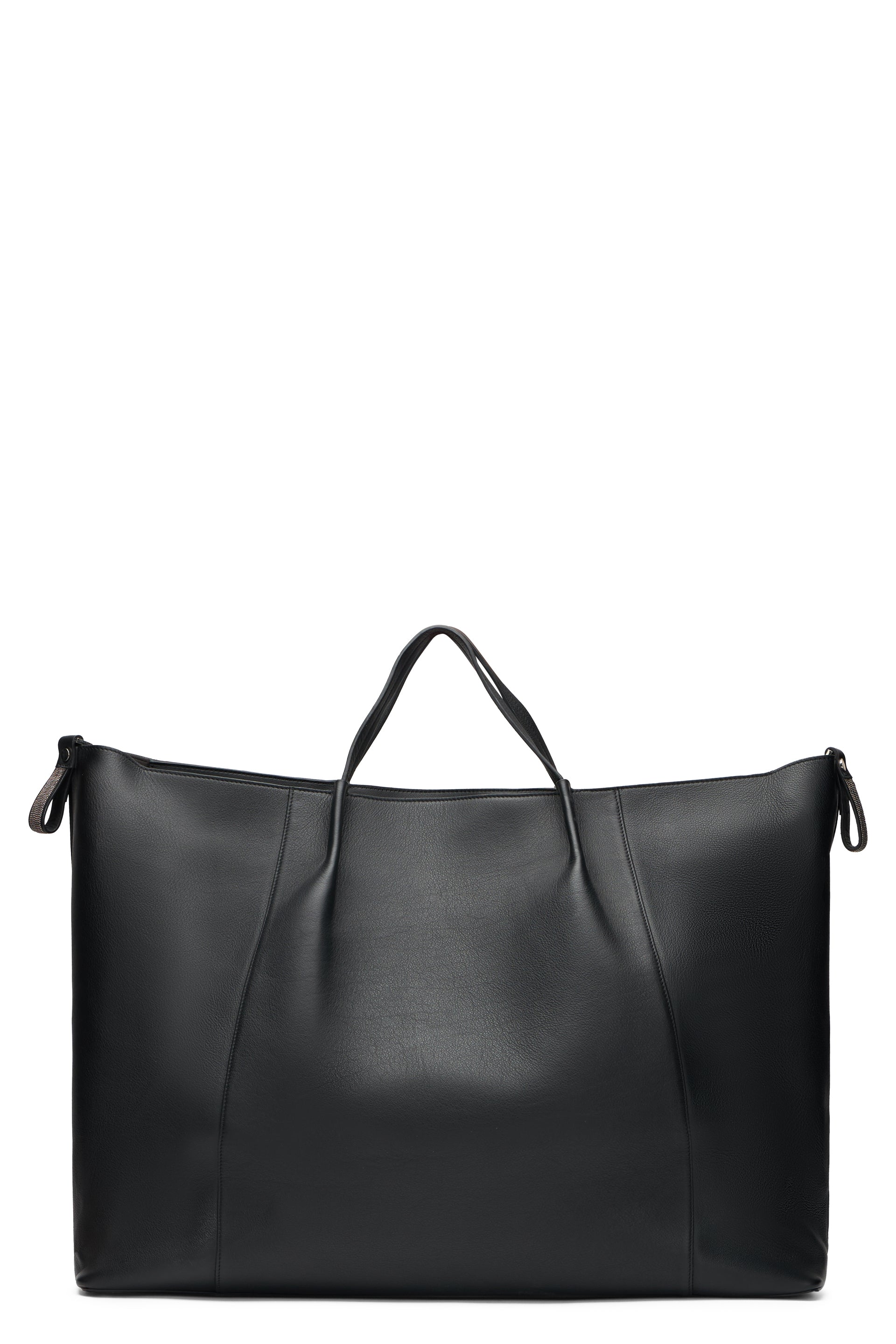 Black tote bag, minimal and versatile.