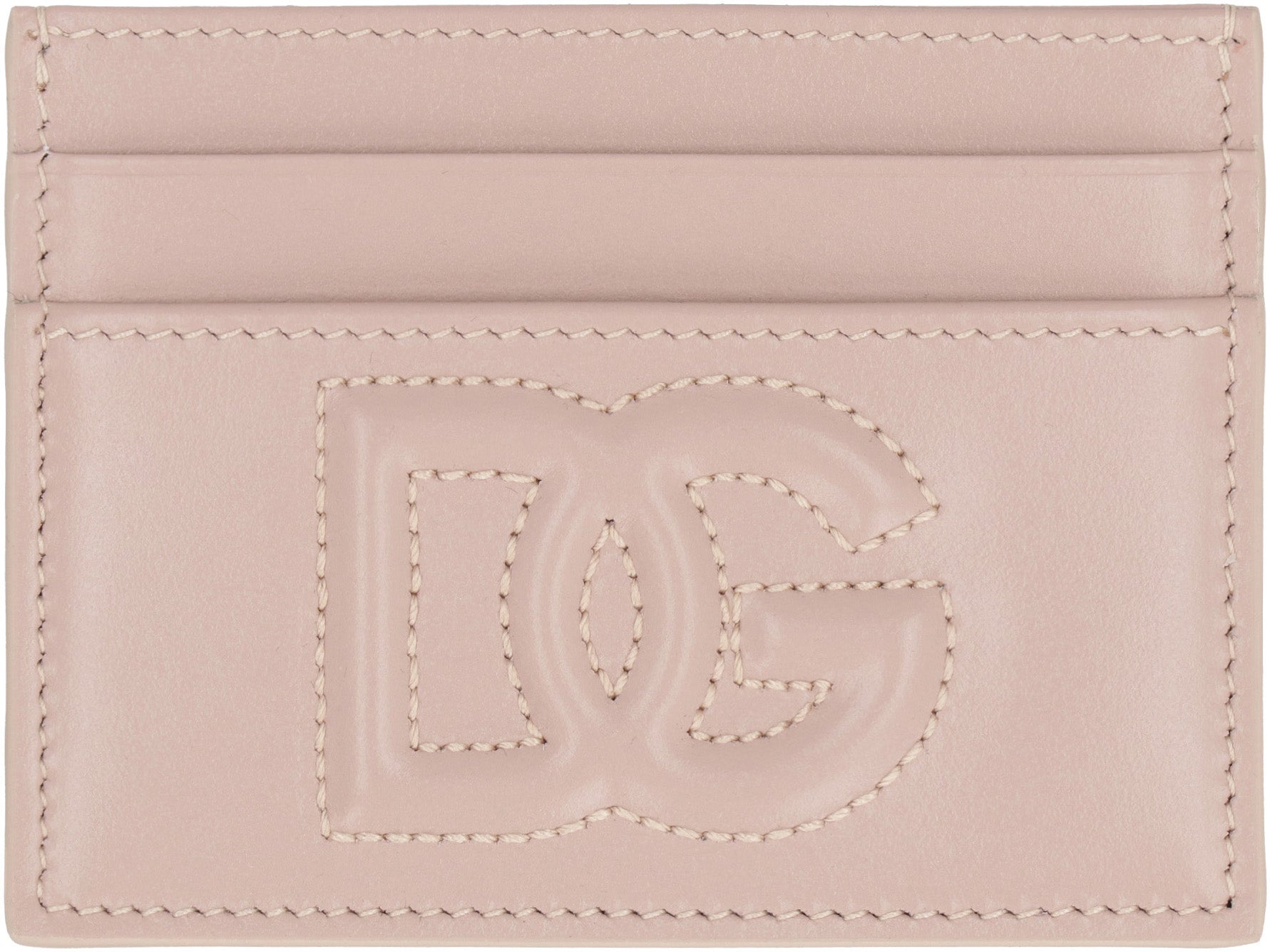 Logo detail leather card holder