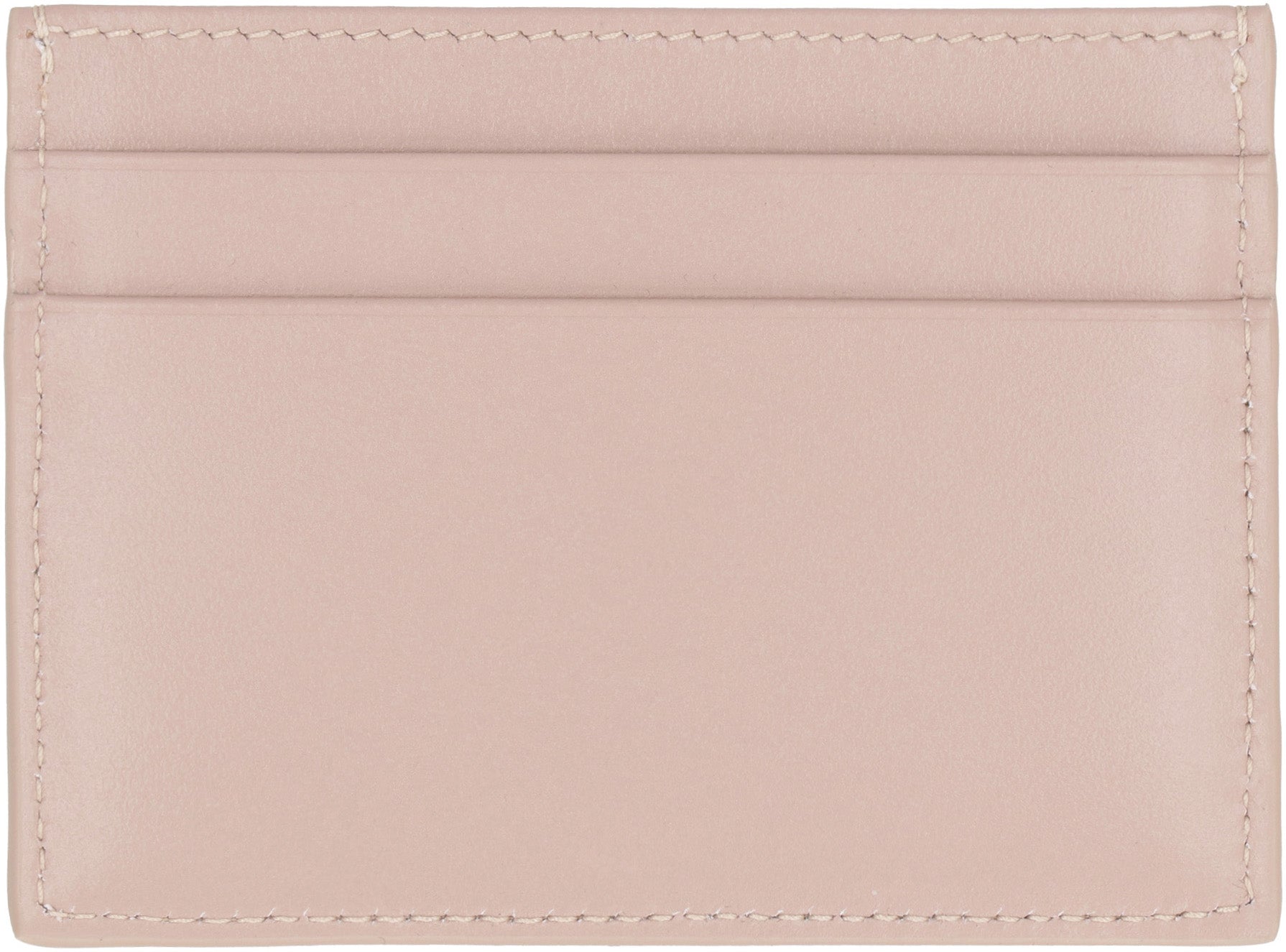 Logo detail leather card holder