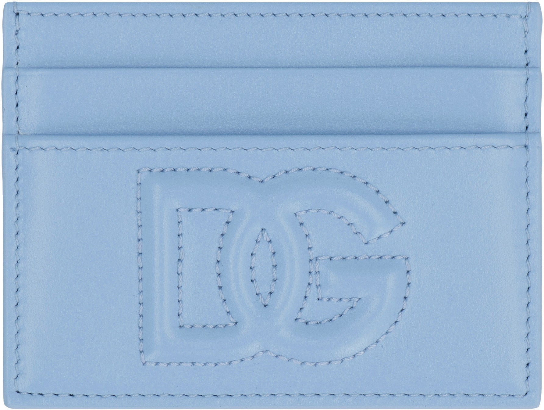 Logo detail leather card holder