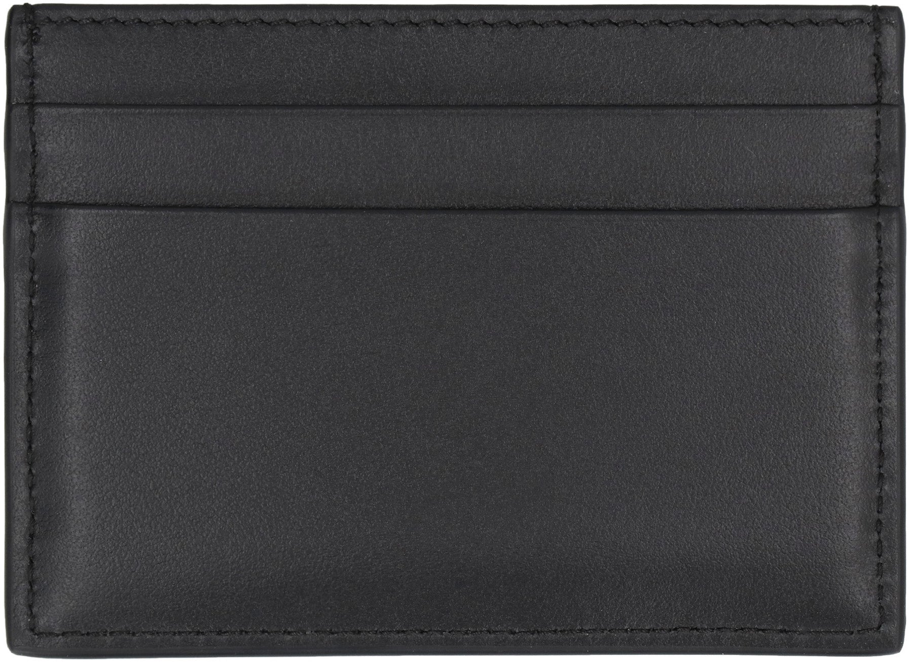 Logo detail leather card holder