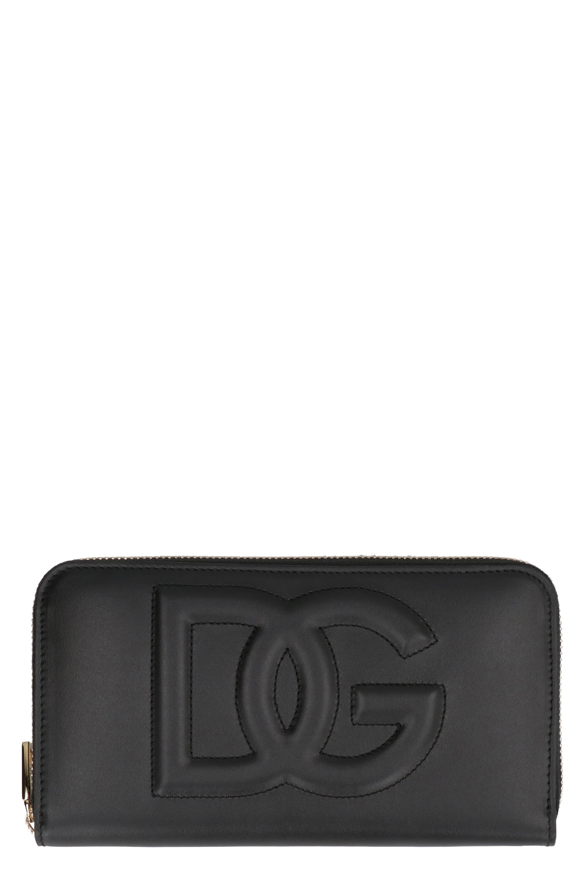 DG Logo leather zip-around wallet