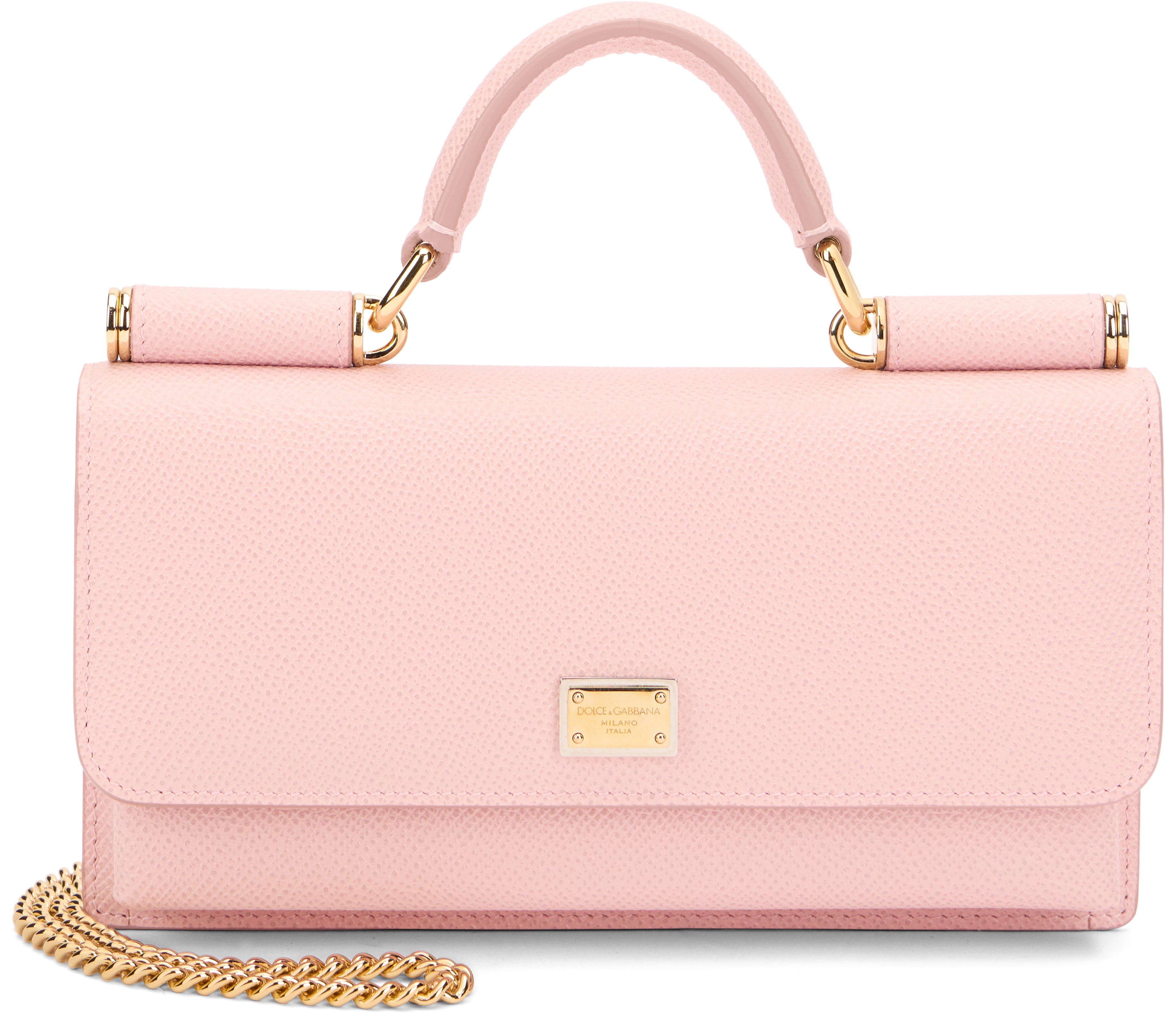 Mini bag in pink calf leather dauphine print