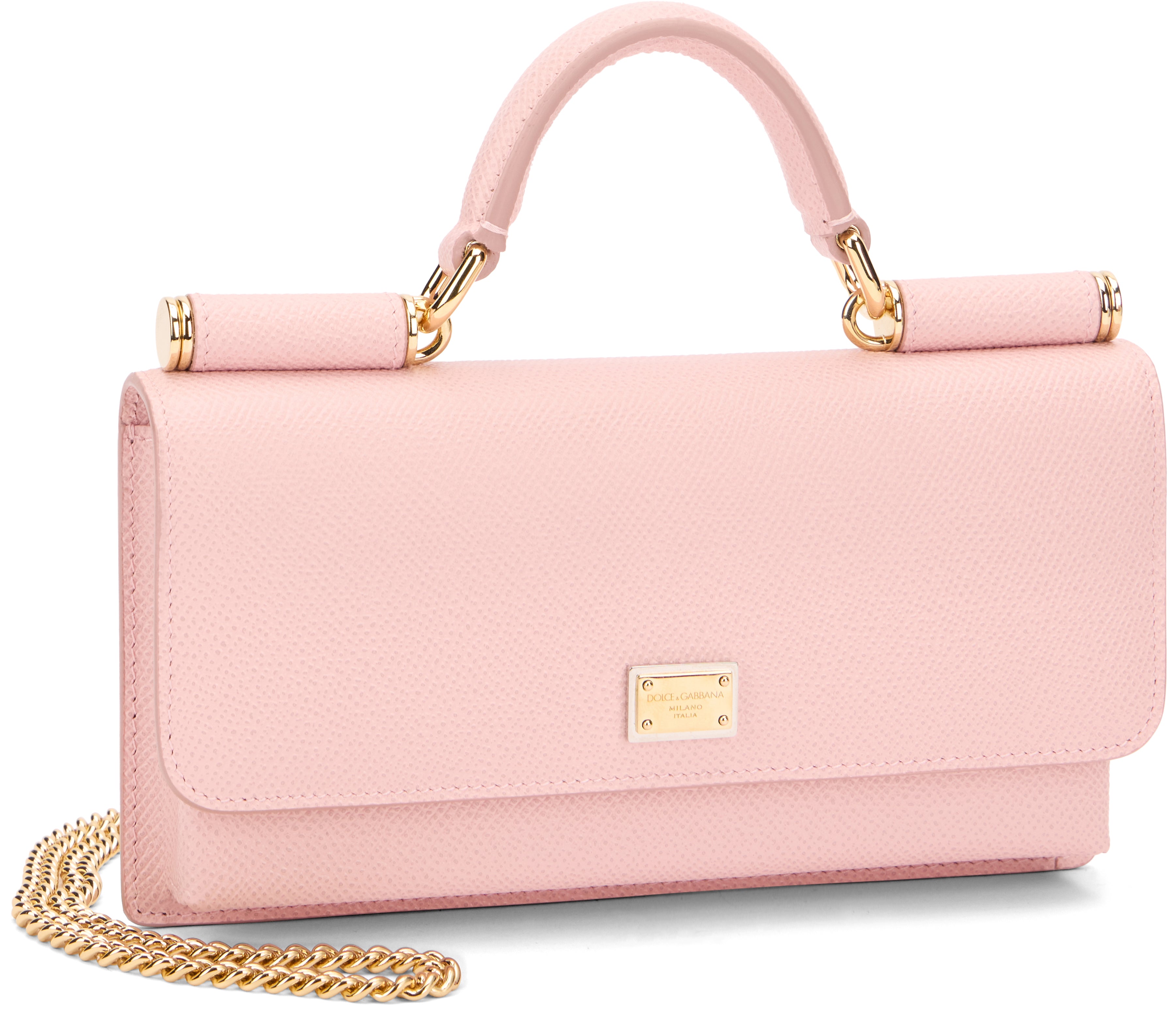 Mini bag in pink calf leather dauphine print