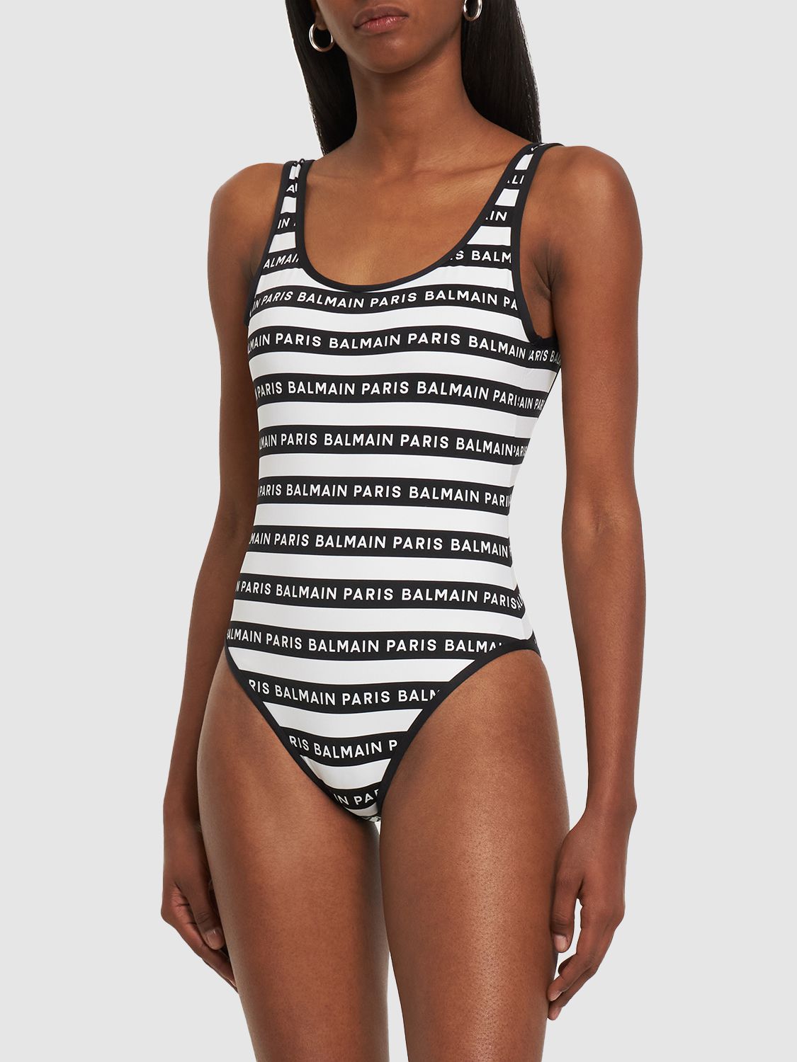 One-piece swimsuit with logo