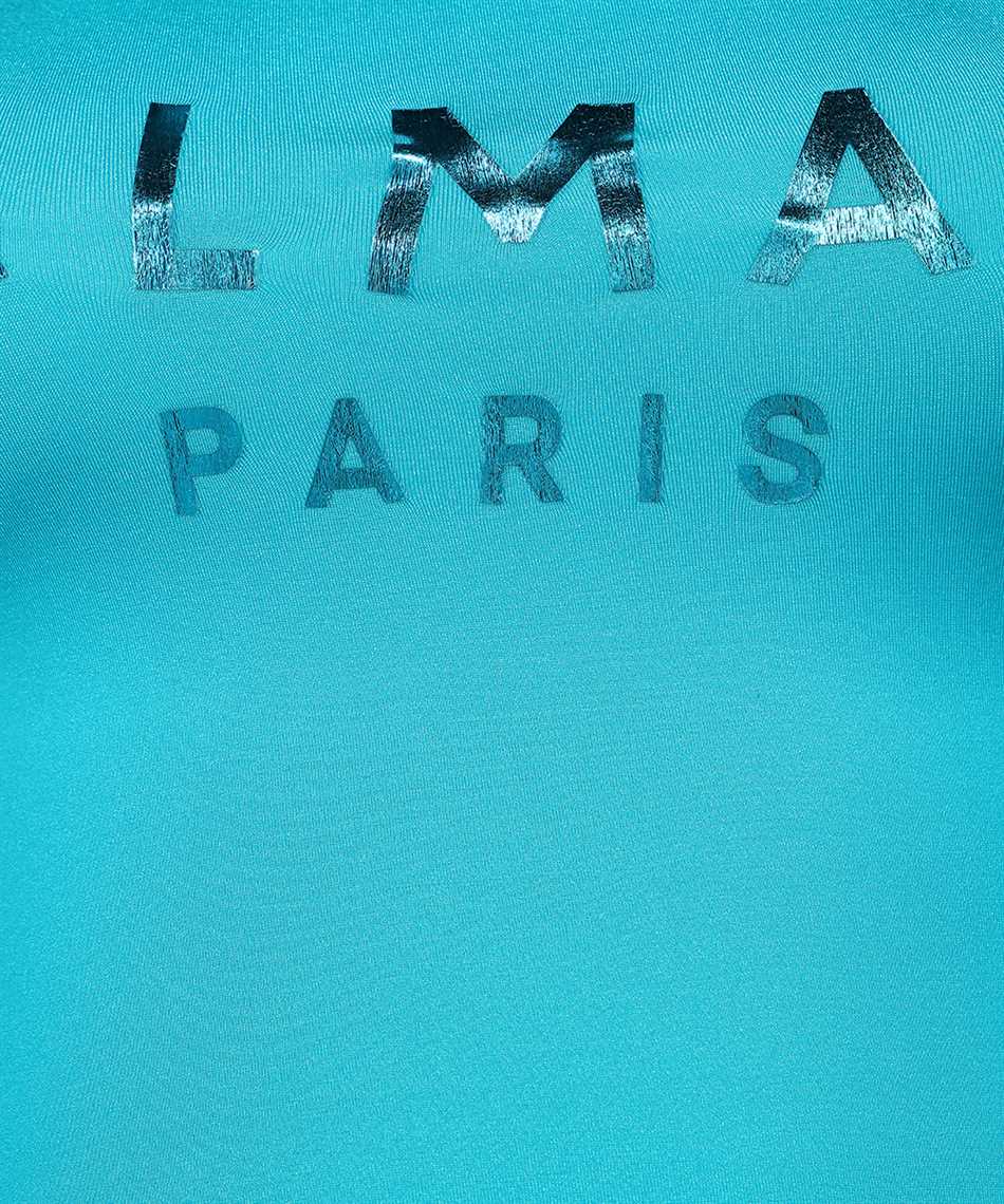 Logo print one-shoulder swimsuit