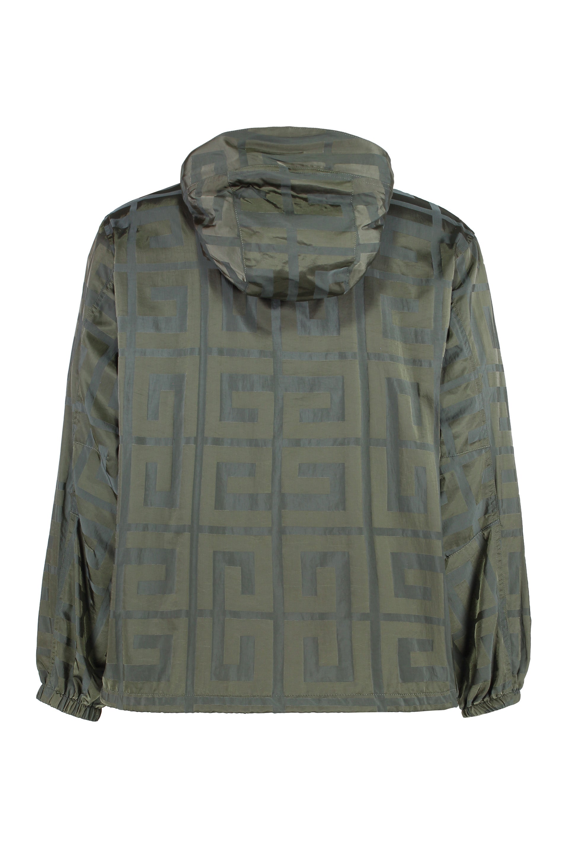 Technical fabric hooded jacket