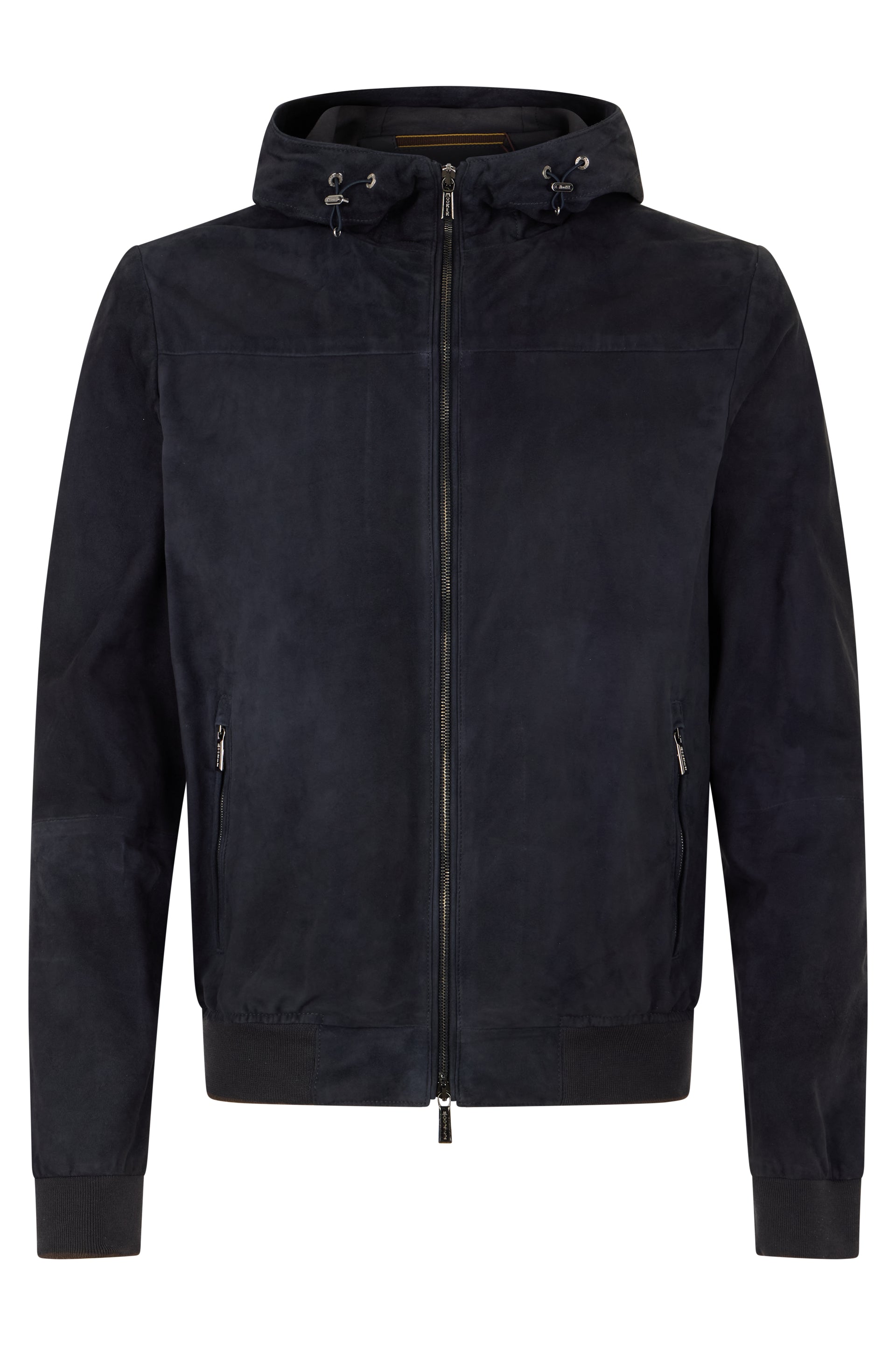Light blue leather jacket with hood