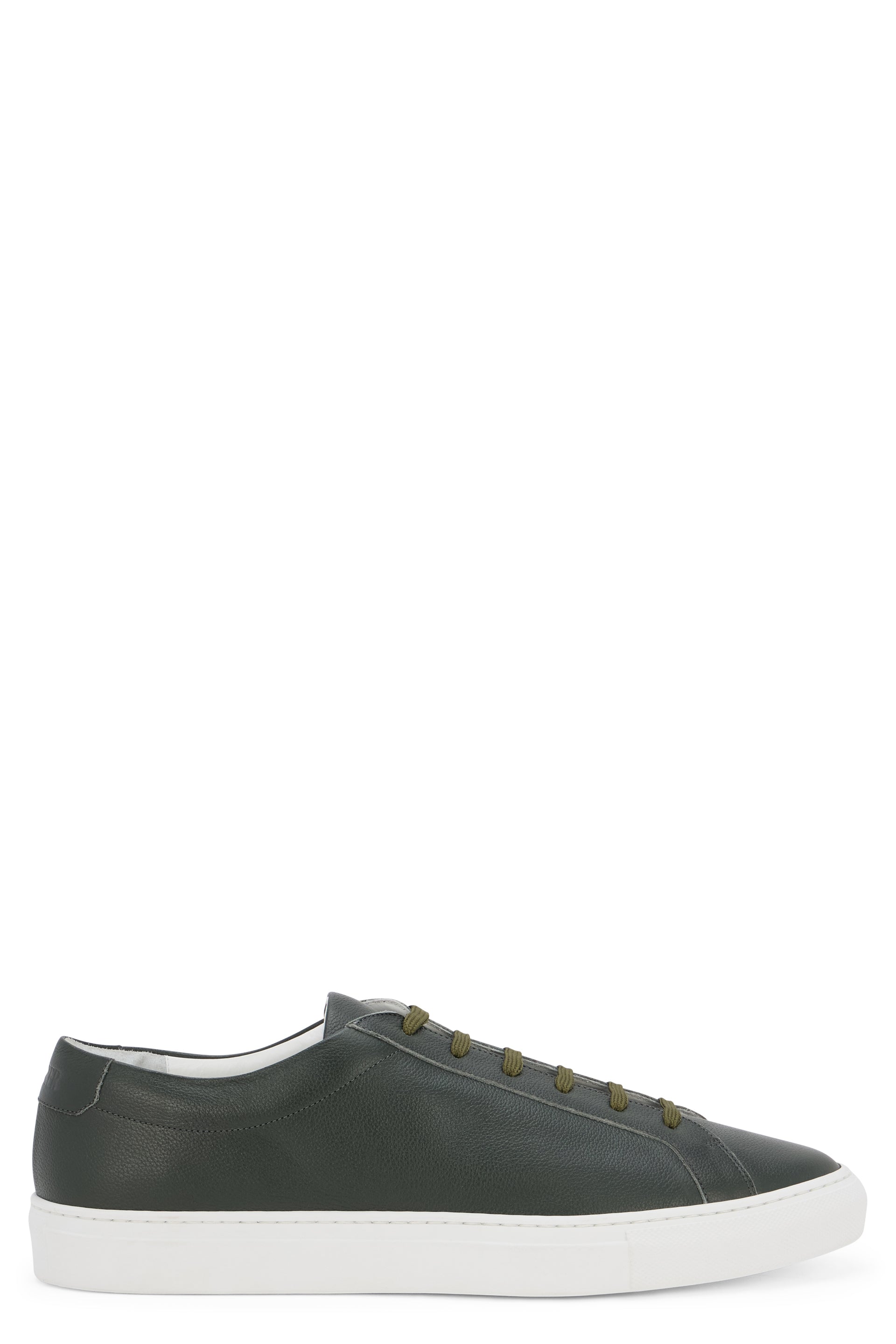 Dark green sneakers with modern and versatile design.