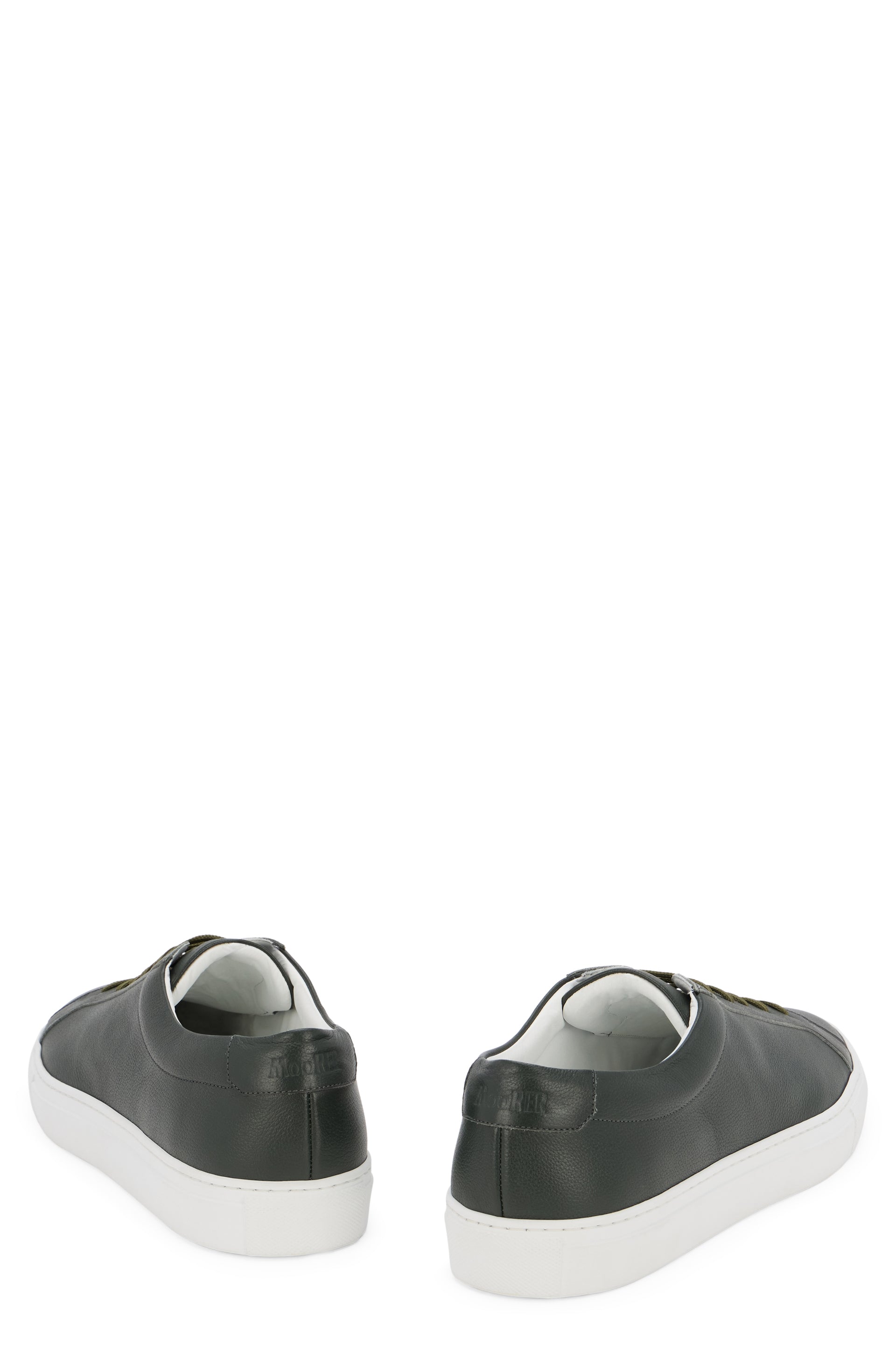 Dark green sneakers with modern and versatile design.