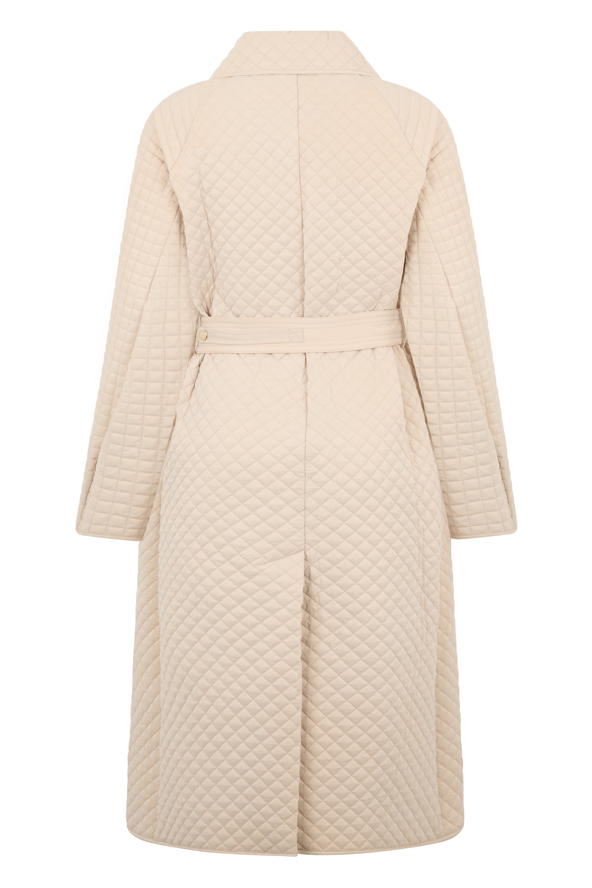 Elegant beige coat with a belt that offers comfort and style.