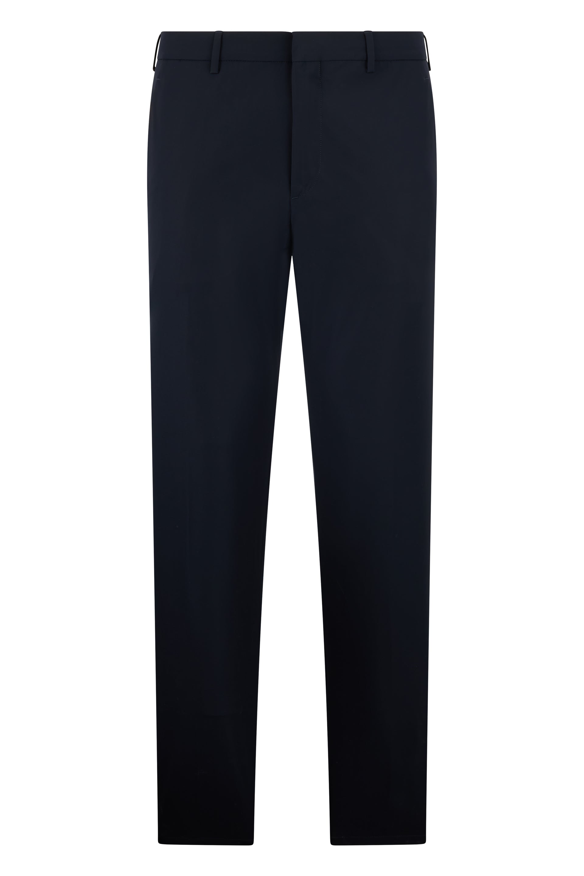 Elegant dark blue trousers made of soft, versatile fabric.