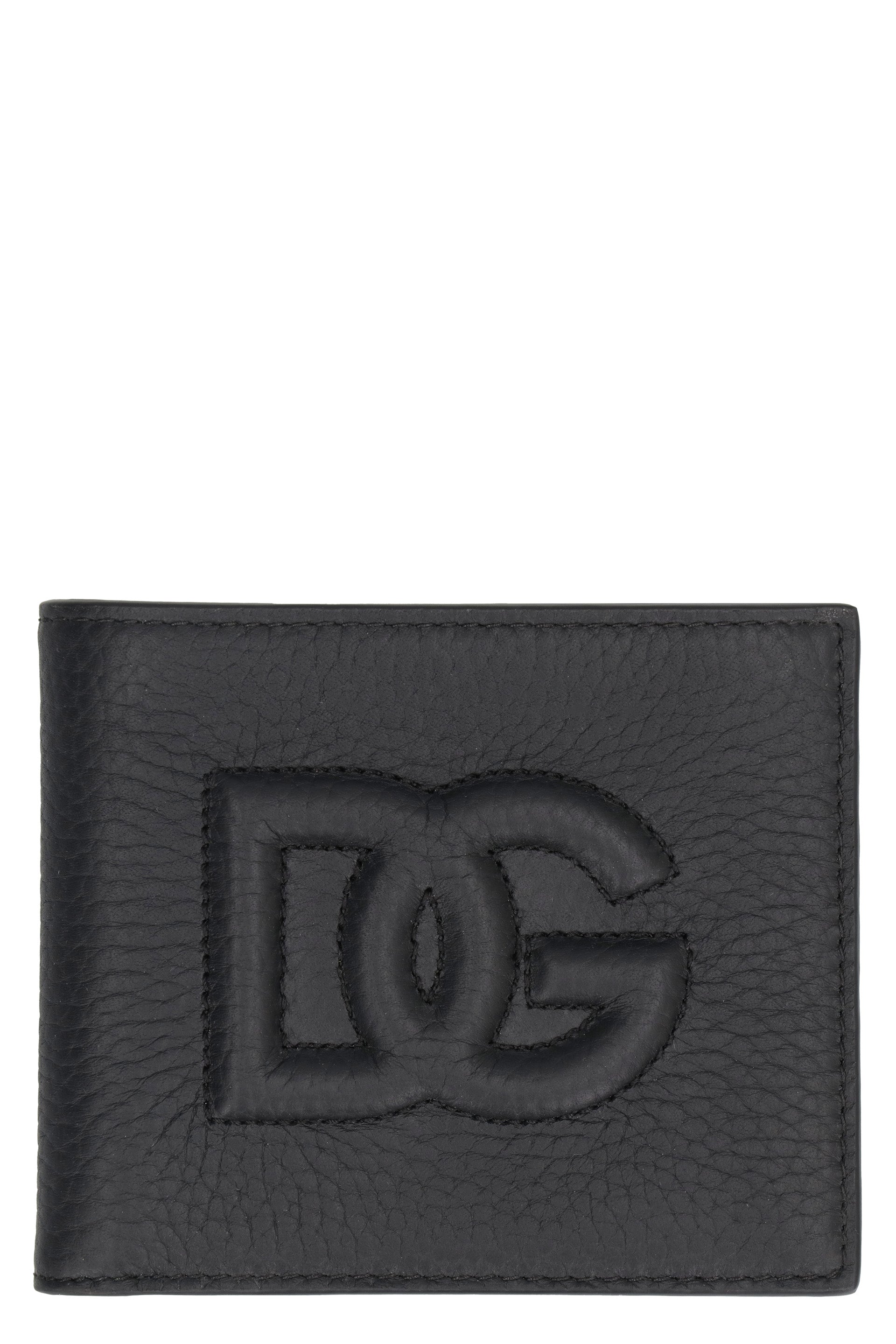 Logo leather wallet