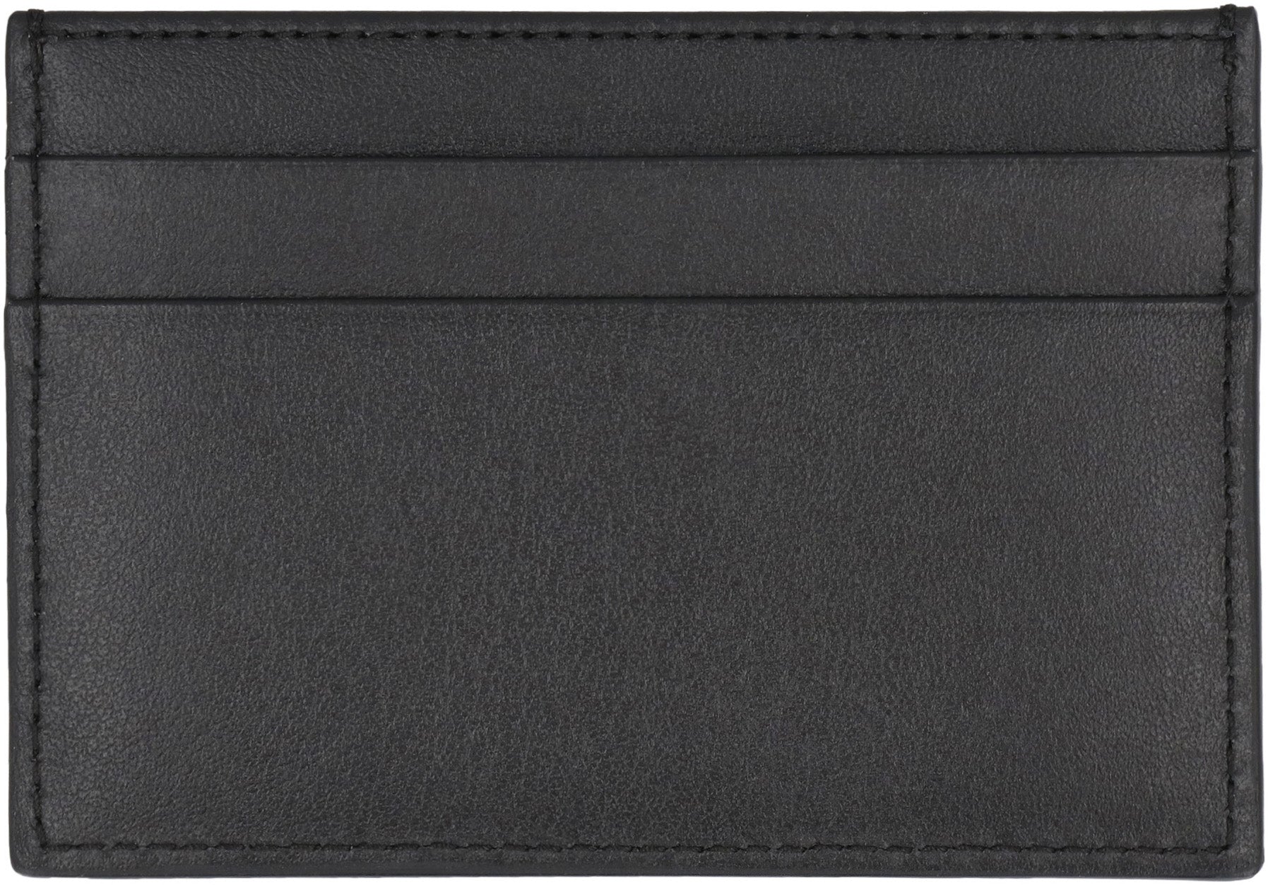 Logo detail leather card holder