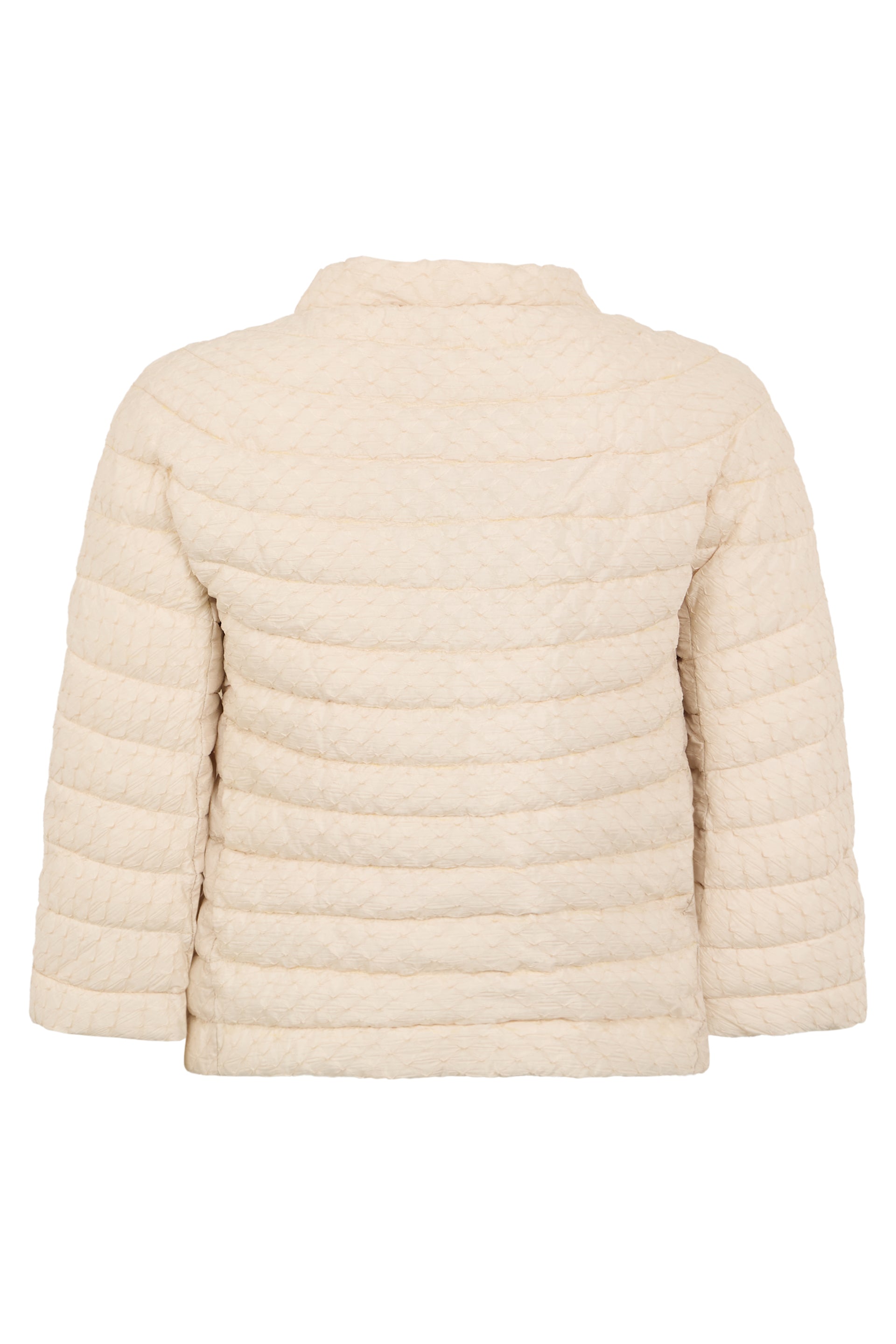 Padded jacket in cream white color, comfort and versatile style.