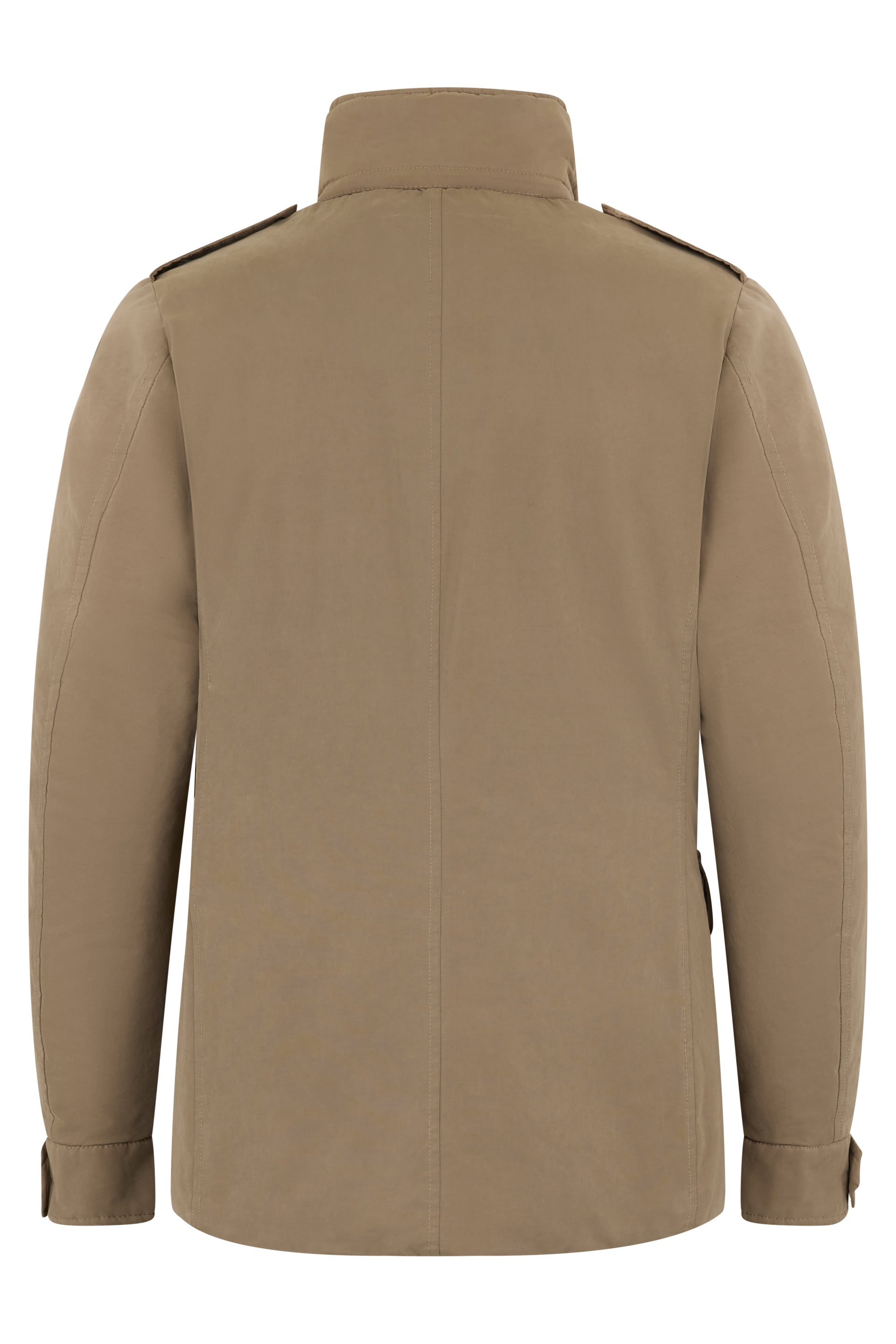 Brown padded jacket with minimalist and refined design