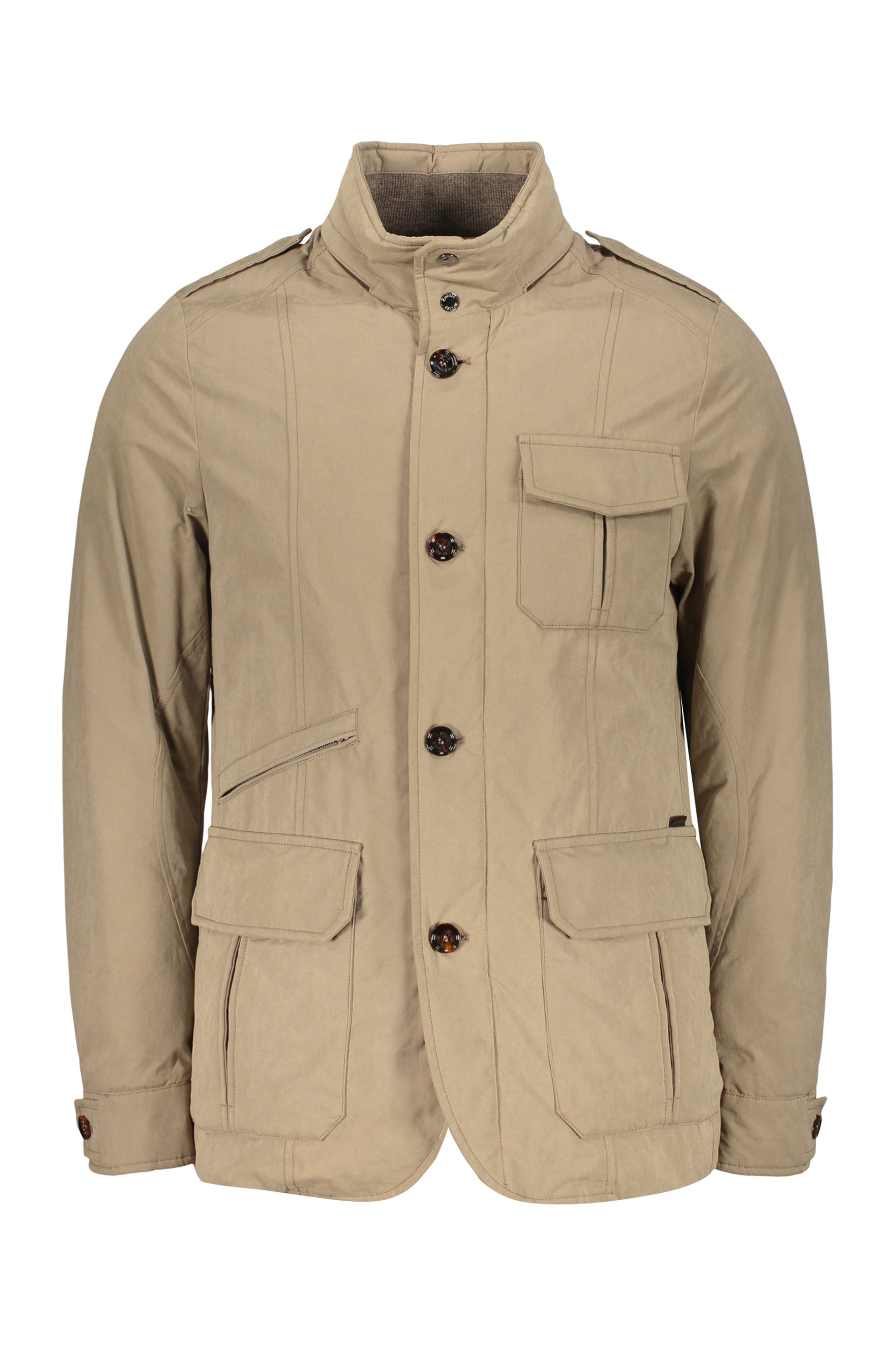 Casual beige jacket with elegant button closure
