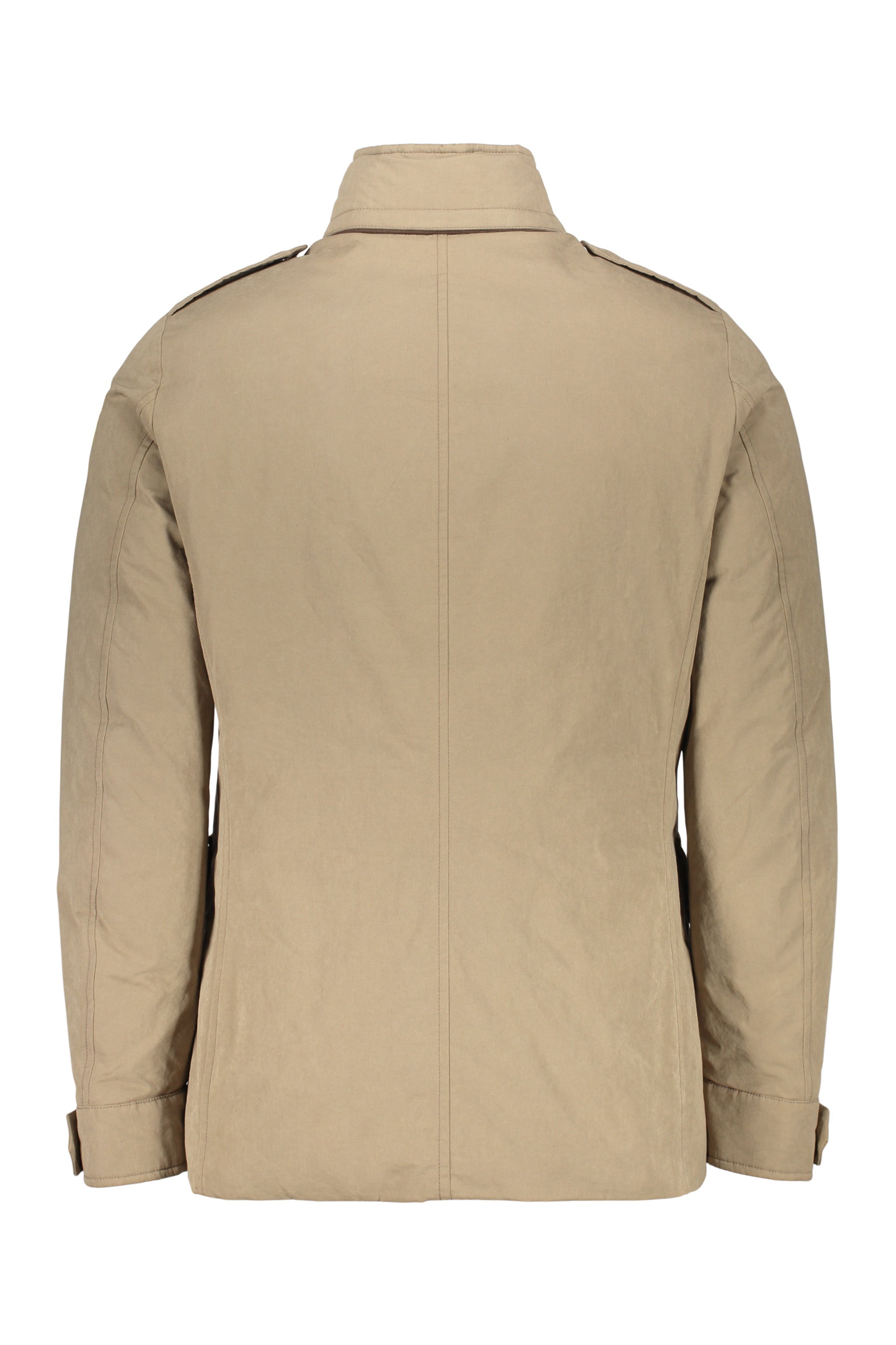 Casual beige jacket with elegant button closure