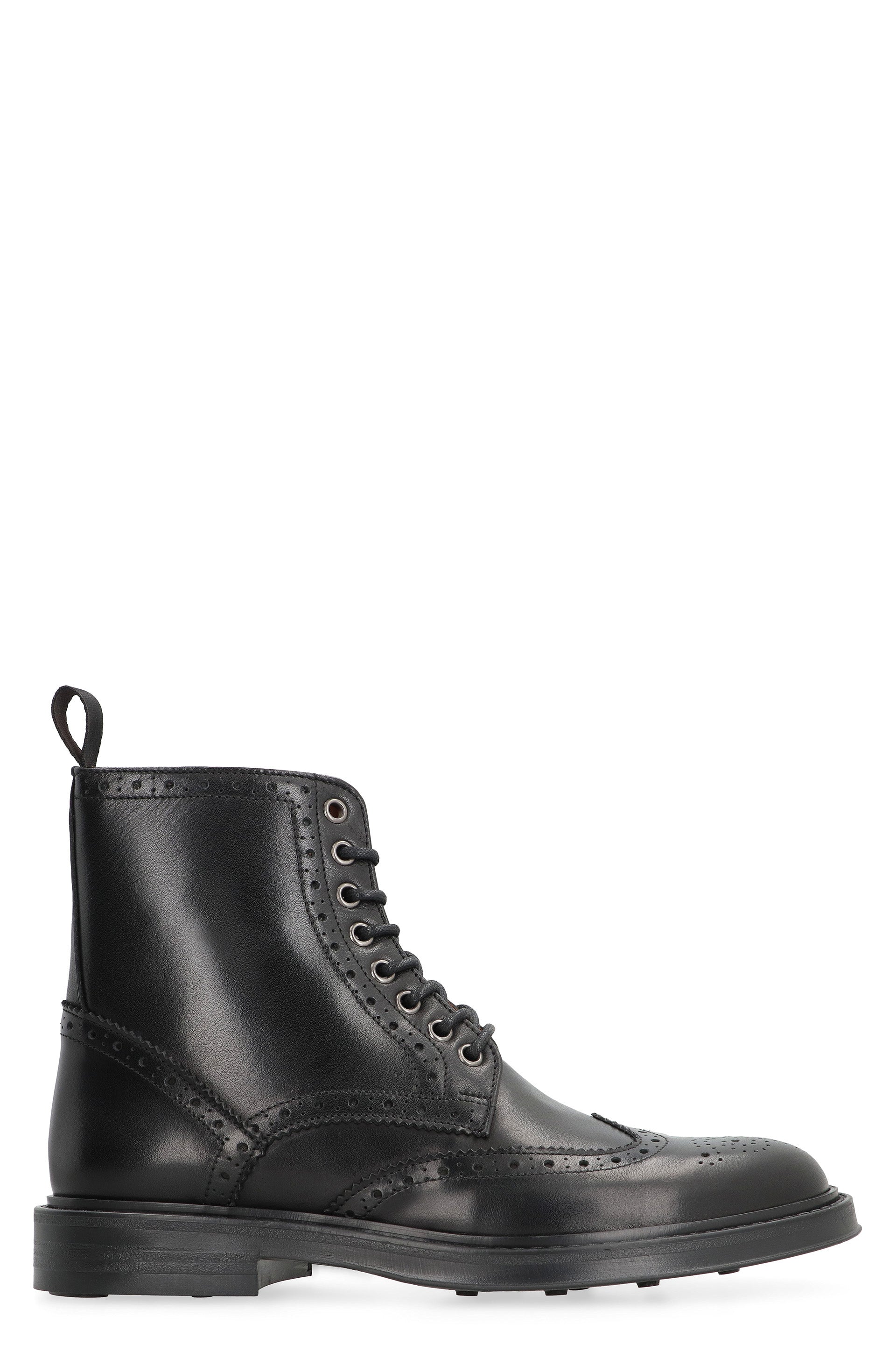 Leather lace-up boots