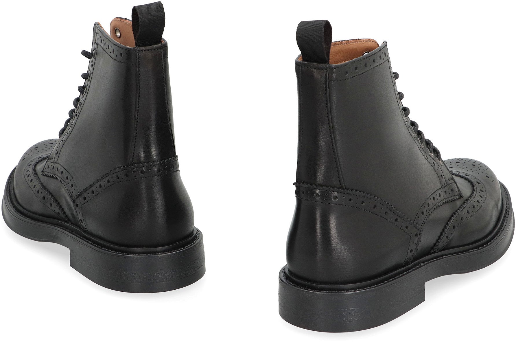 Leather lace-up boots